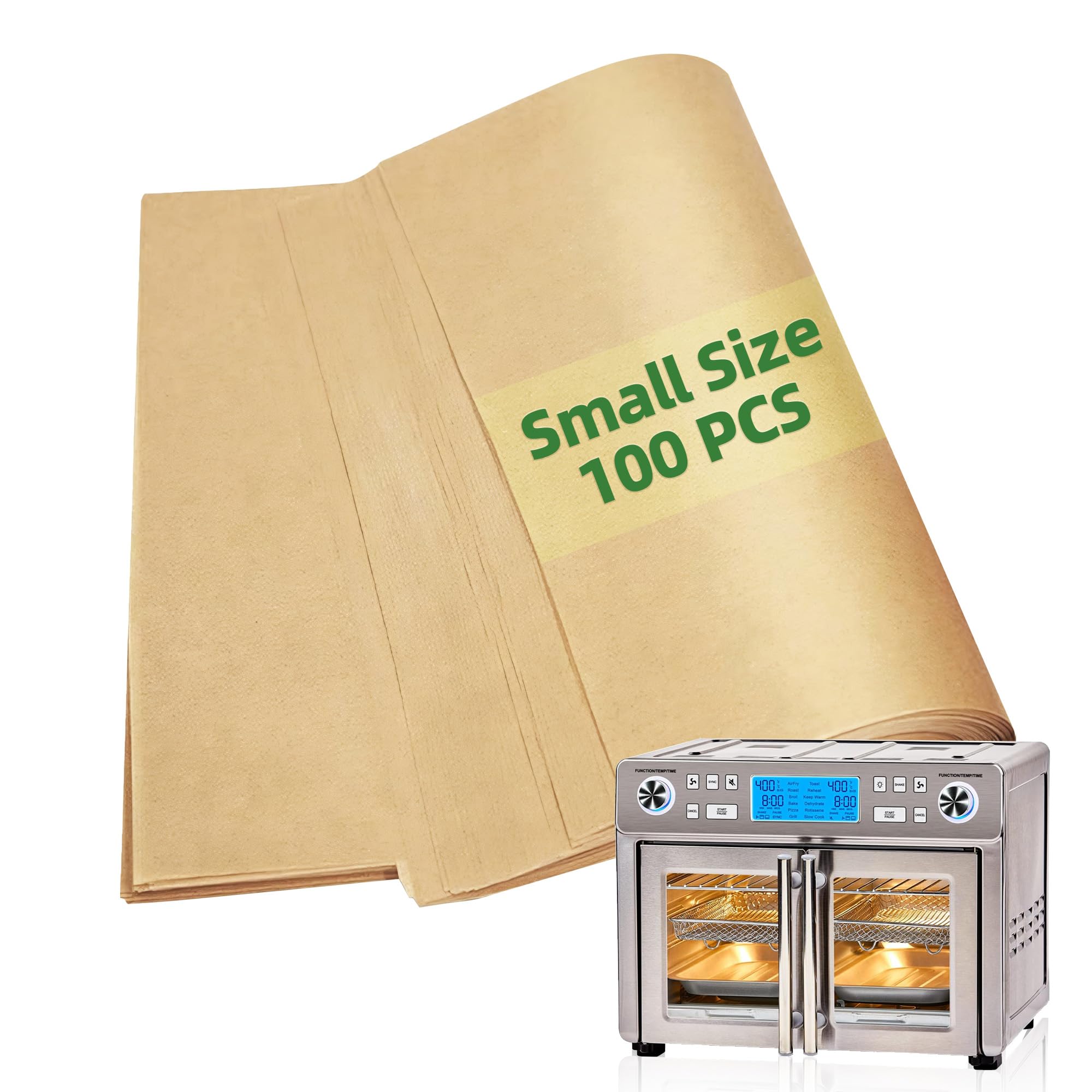 100-Pack Small Air Fryer Paper Liners for Emeril Lagasse 360 French Door Air Fryer | Disposable Square Parchment Sheets | Perfect for Healthy Cooking, Meal Prep & Easy Cleanup