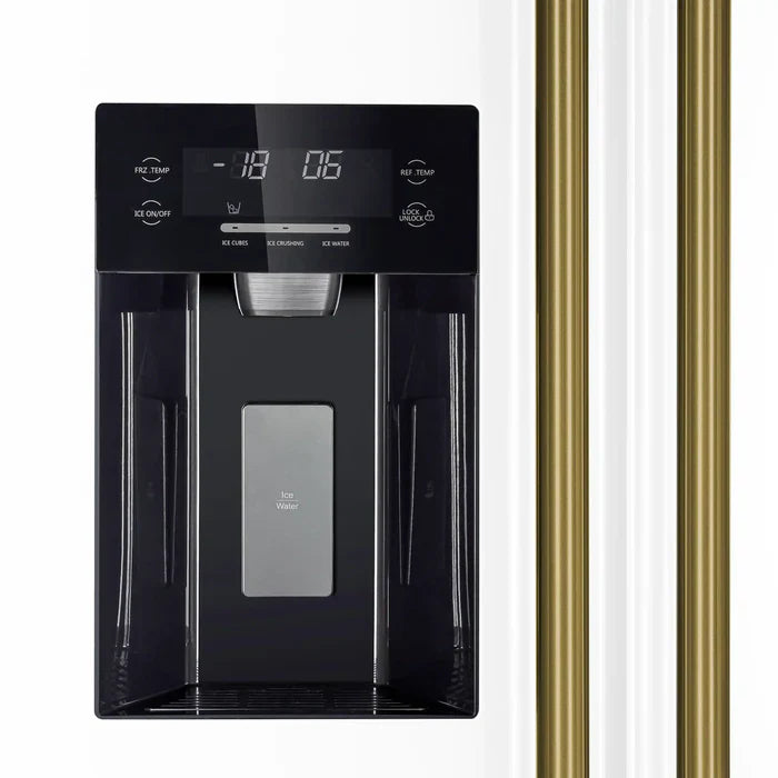 Forno Espresso Salerno 36 Inch 20 cu.ft Side by Side Refrigerator with Water Dispenser - Energy Efficient Stainless Steel Fridge for Kitchen, Office, or Restaurant (Model FFRBI1844)