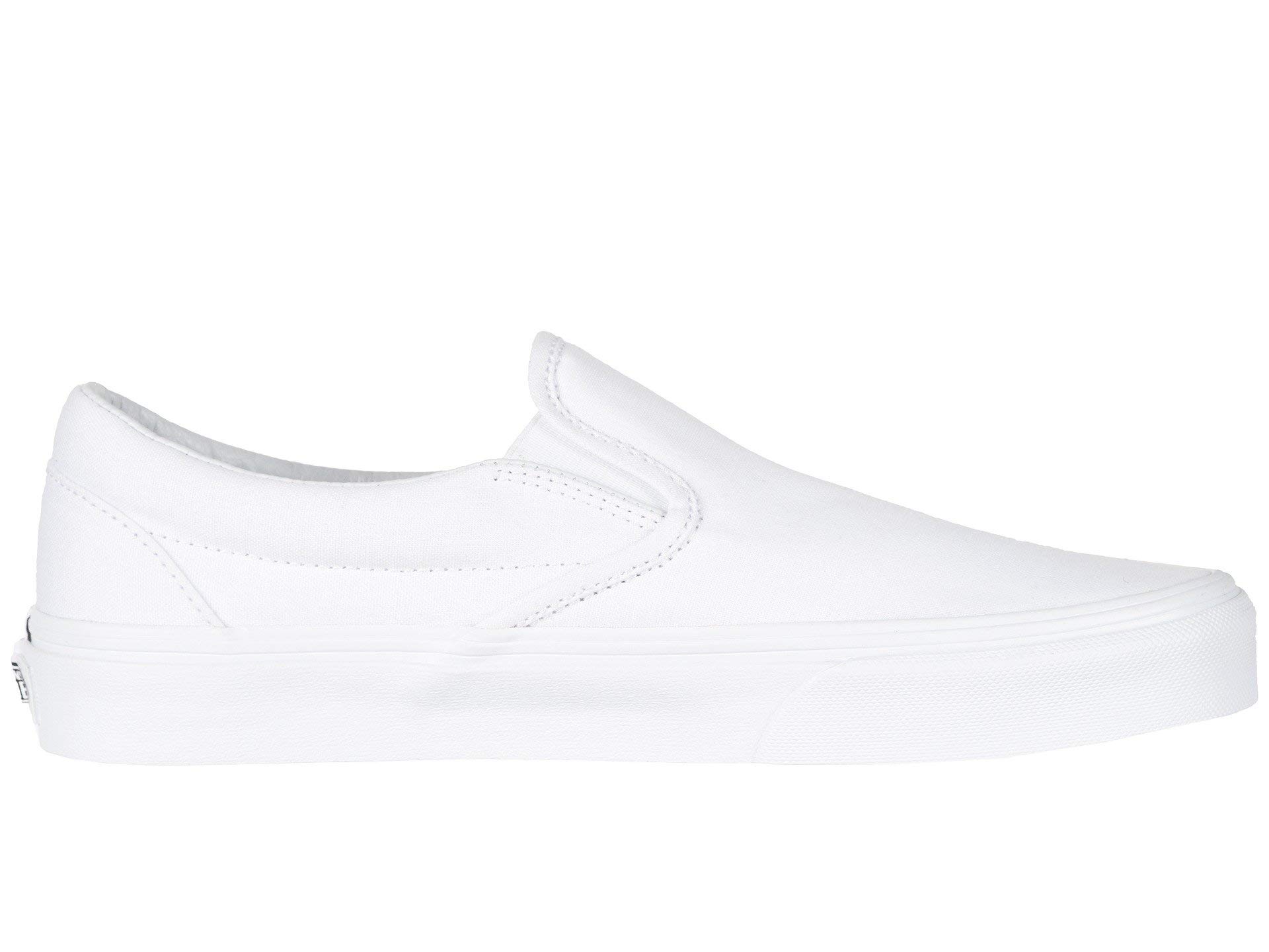 Vans Unisex Classic Slip-On Sneakers - True White Canvas Shoes for Men & Women | Comfortable Casual Wear for Walking, Skateboarding & Everyday Outfits