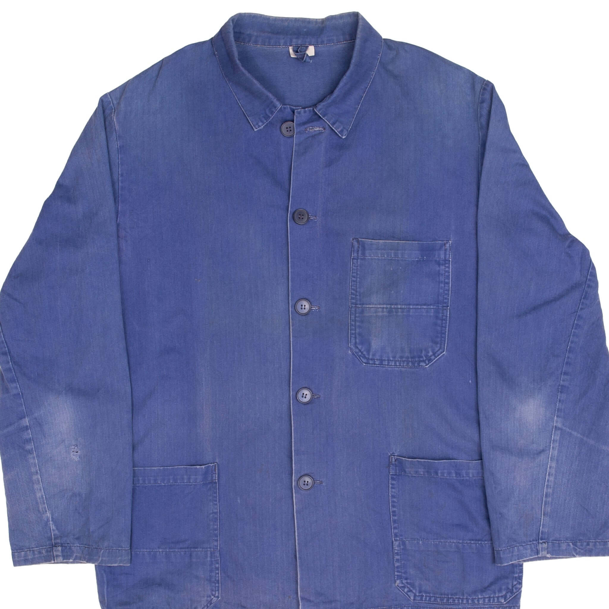 Vintage French Workwear Twill Herringbone HBT Jacket 1970s - Size Large - Retro Style for Men, Outdoor Work & Casual Wear