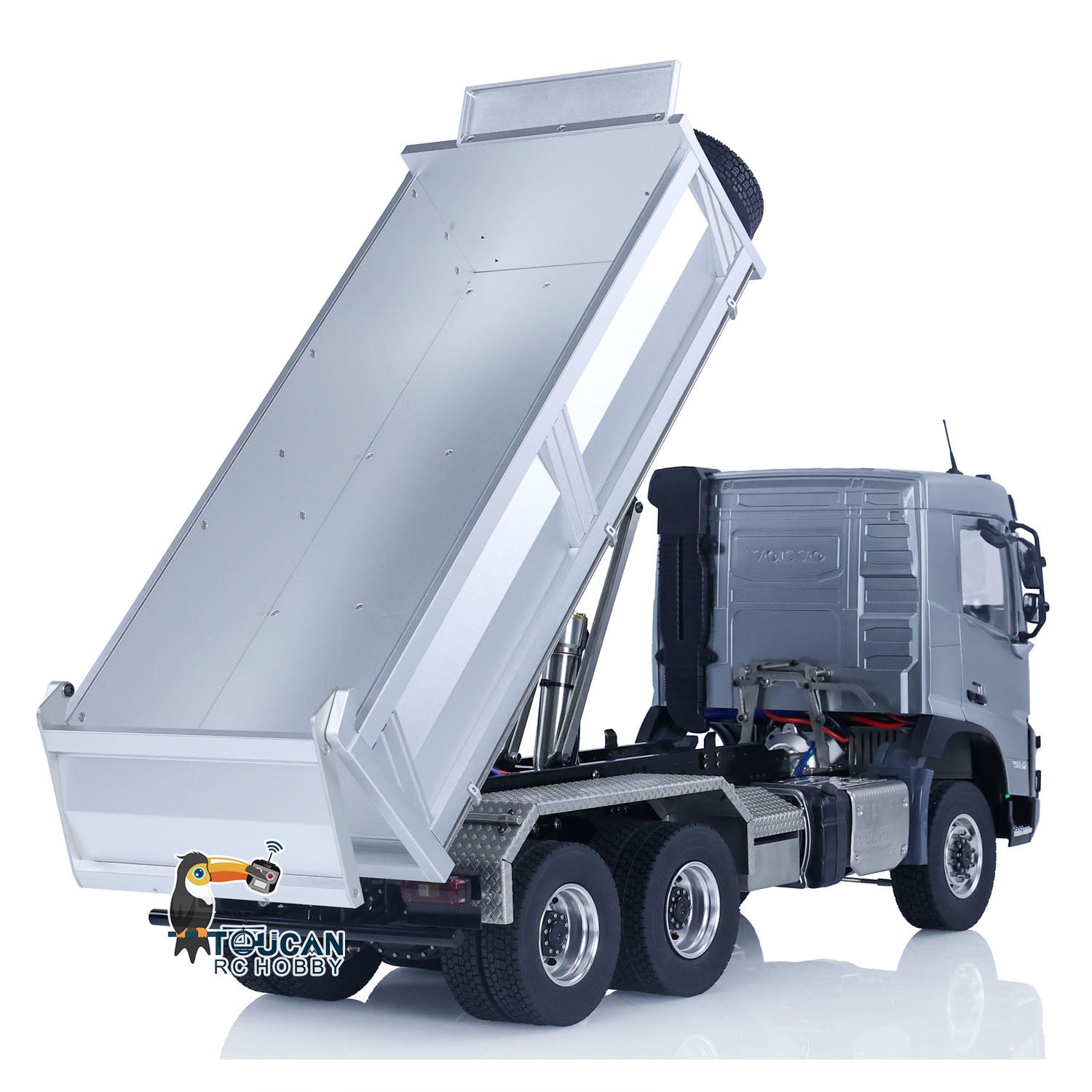 1/14 Scale Double E Hydraulic RC Dump Truck - 6x6 FMX Remote Control Construction Vehicle, Ready-to-Run Hobby Model for Adults & Kids - Perfect for Construction Site Play, DIY Projects & Collector Displays
