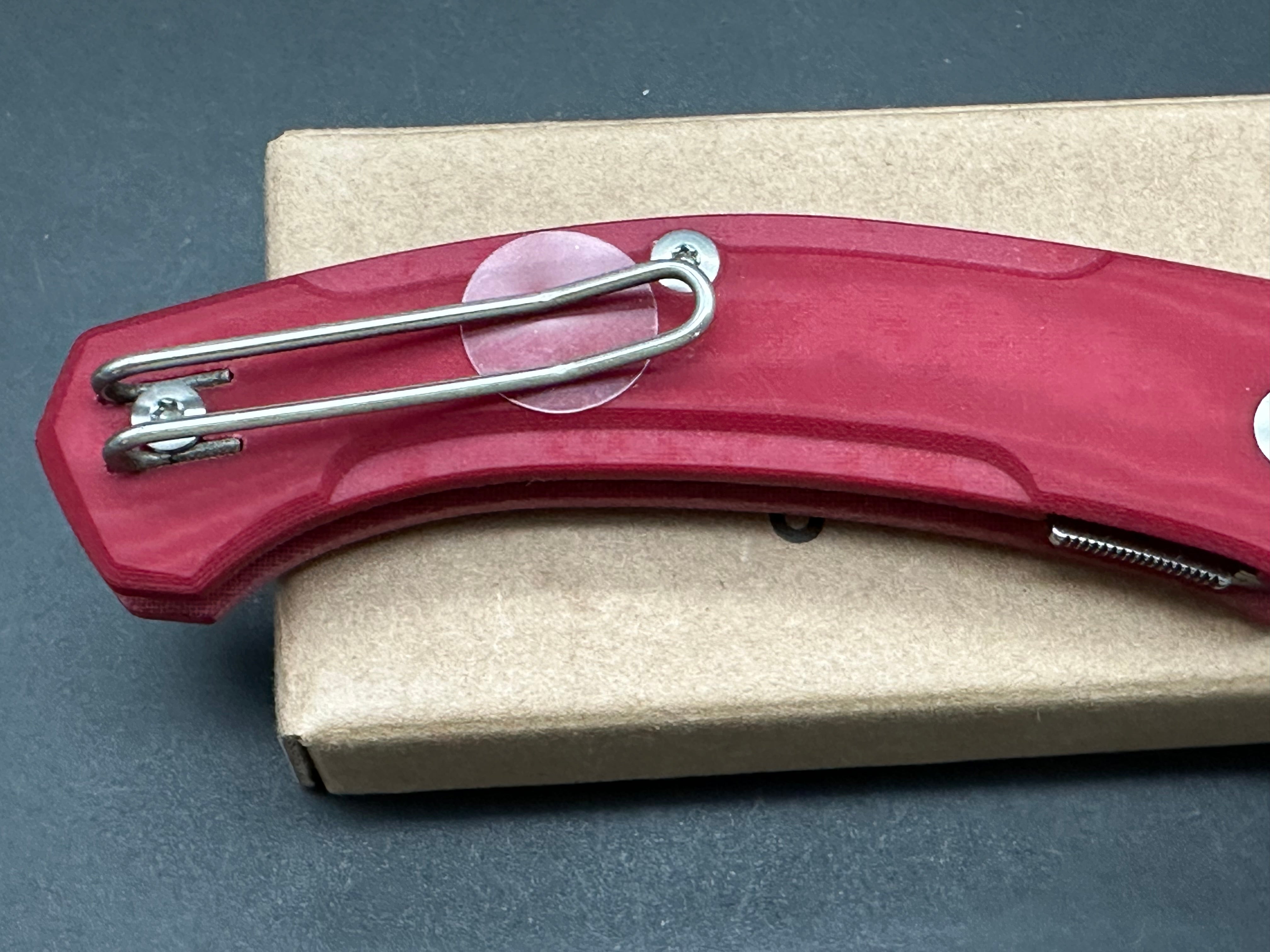 Giant ACE IONA V2 Folding Knife - Red Linen Micarta Handle with MagnaCut Blade | EDC, Outdoor Survival, Camping & Everyday Carry
