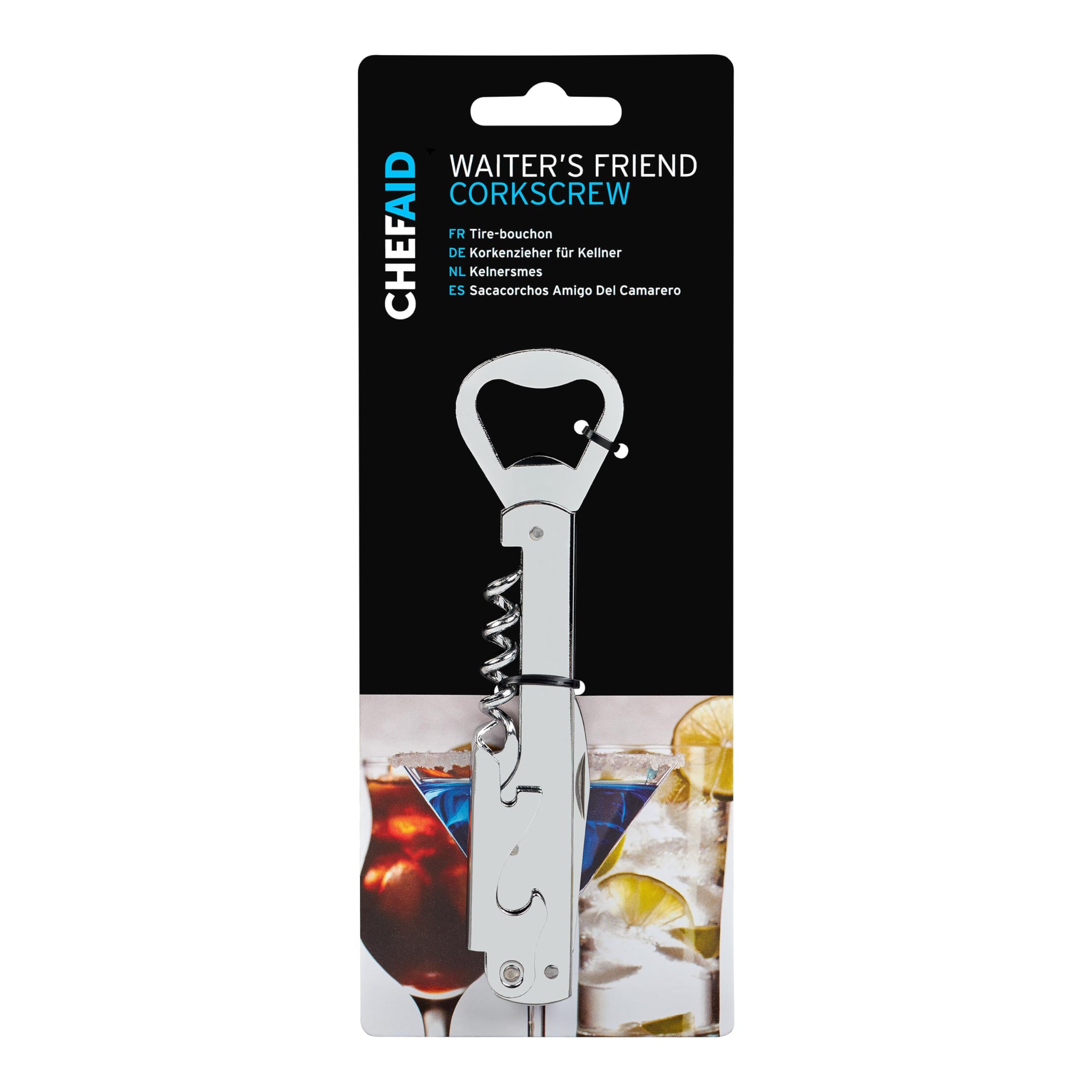 Premium Waiter's Friend Corkscrew - Multi-Functional Bar Tool for Opening Wine & Beer Bottles Easily | Dishwasher Safe | Perfect for Home Bars, Restaurants & Wine Enthusiasts