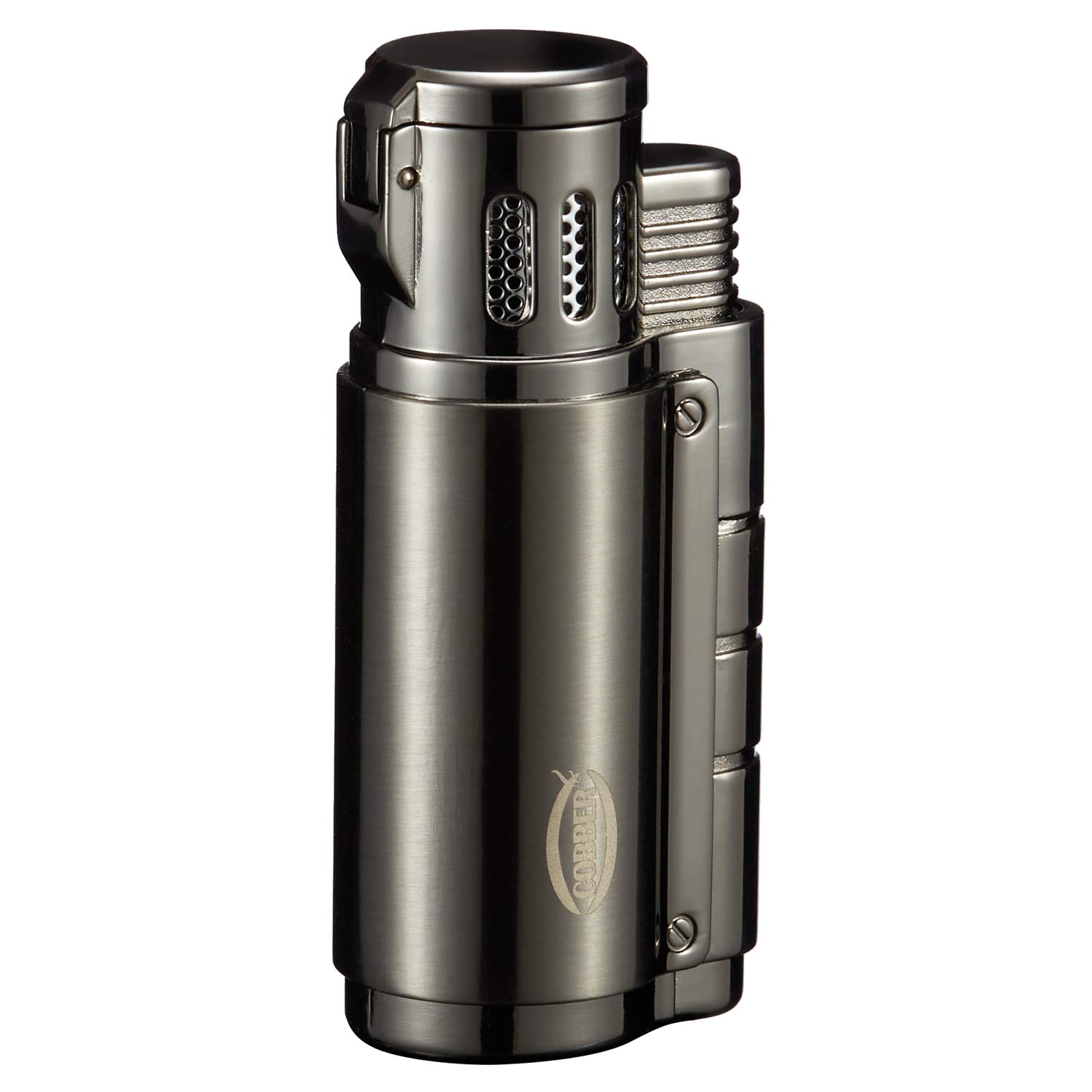 Windproof Triple Jet Flame Cigar Lighter with Punch - for Smoking & Outdoor Use