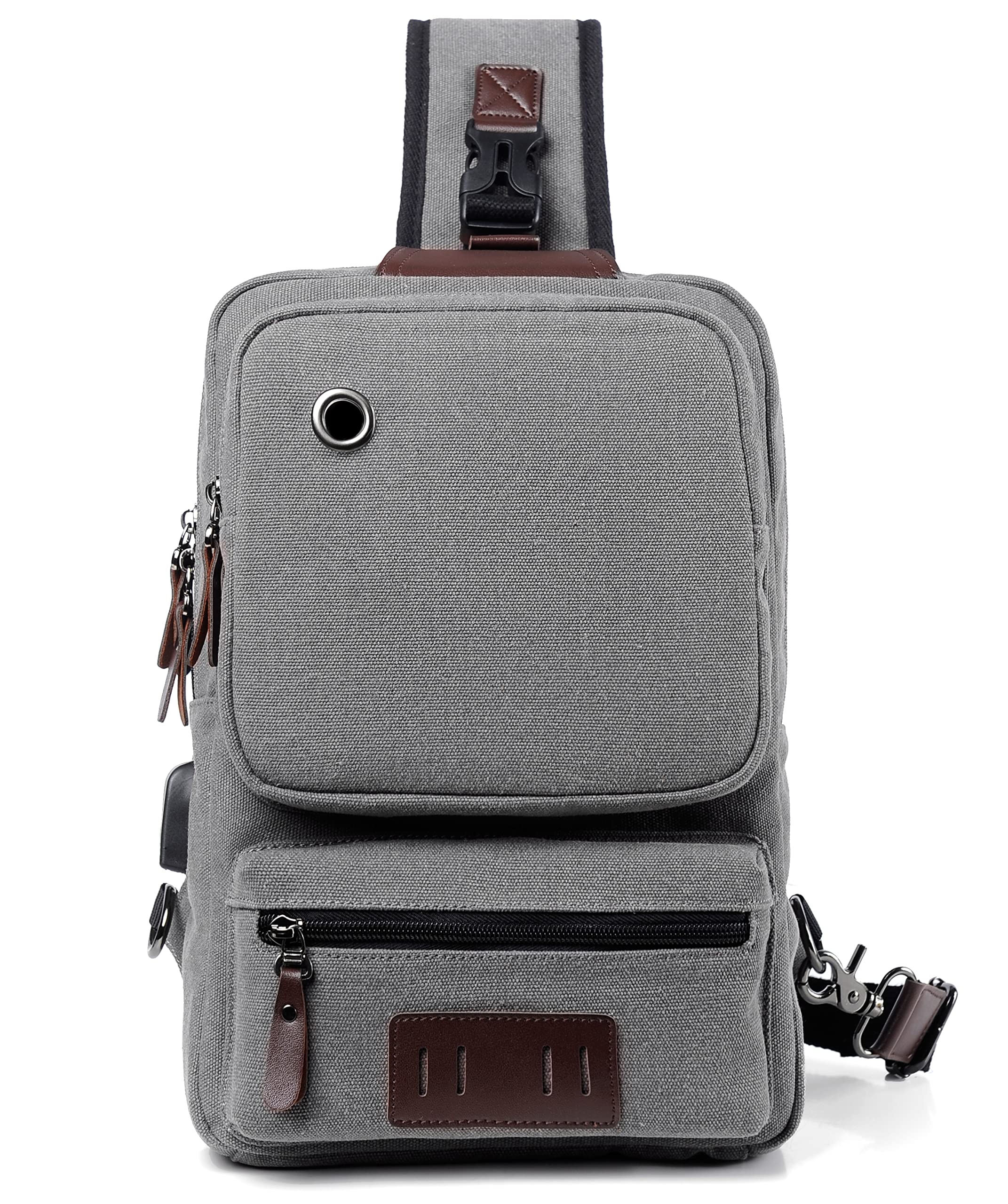 FSDWG Men's Sling Backpack - Large Capacity Crossbody Shoulder Bag with Wallet & Phone Pockets - Perfect for Travel, Hiking, and Daily Commute
