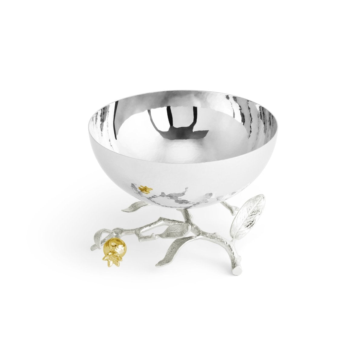 Elegant Pomegranate Silver & Gold Small Bowl - Perfect for Home Decor, Gift Giving & Party Serving | Handcrafted Decorative Bowl for Dining Table, Centerpiece & Display