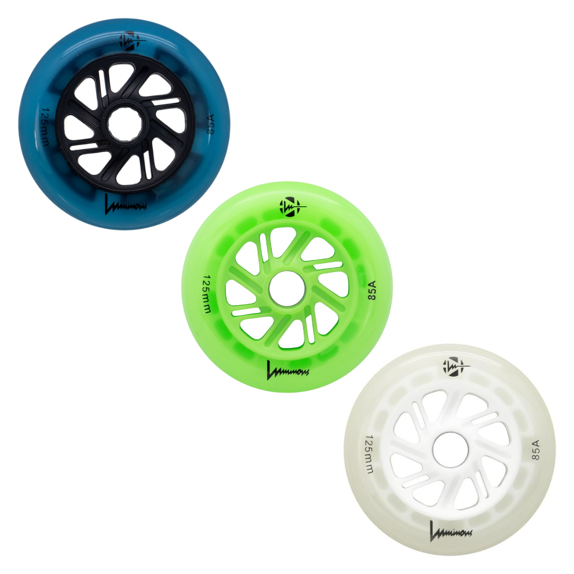 Luminous LED Inline Wheels - 125mm Glow Wheels for Roller Skates & Skateboards | Night Skating, Outdoor Activities, and Party Fun