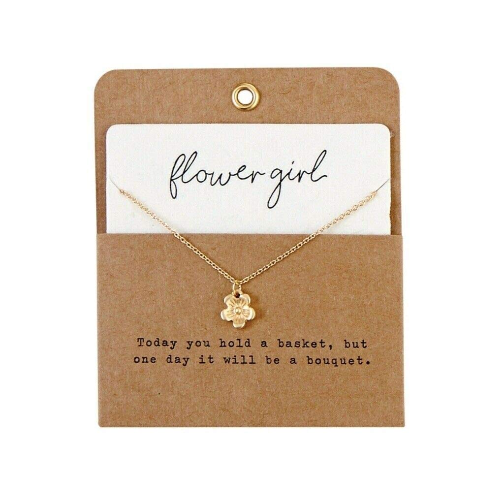 Charming Gold Flower Girl Mud Pie Necklace - 8