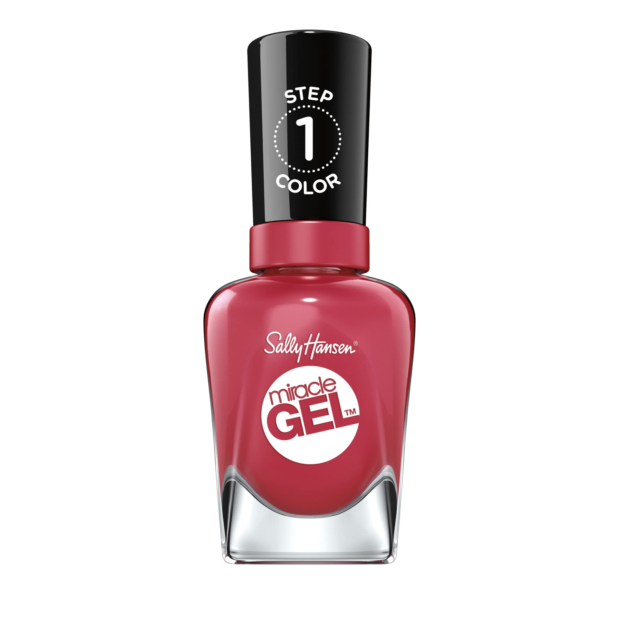 Sally Hansen Miracle Gel™ Nail Polish in Proper Prose Red - Long Lasting Gel-Like Formula, No UV Lamp Needed - Perfect for Manicures, Pedicures & At-Home Nail Care