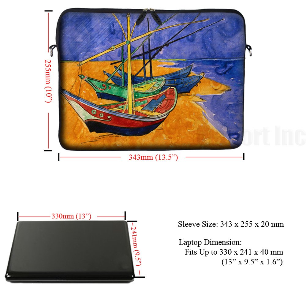 Meffort 13 Inch Neoprene Laptop Sleeve - Waterproof Protective Case with Hidden Handle & Adjustable Strap for 13-13.3