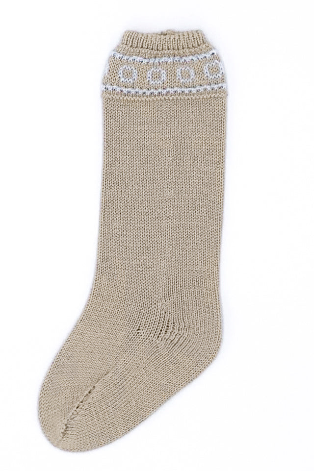 Camel & Baby Blue Knee High Socks for Women - Soft Cotton Crew Length Socks - Comfortable Casual & Dress Socks for Everyday Wear, Work, and Outfits