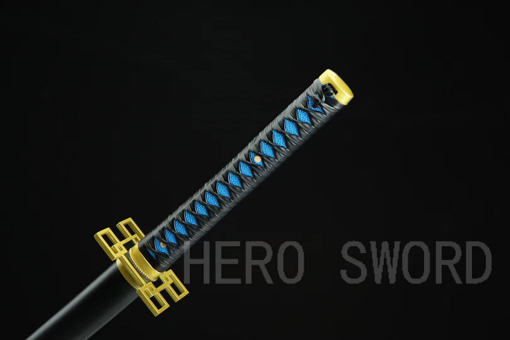 HERO SWORD Japanese Anime Katana - Hand Forged 1045 Carbon Steel Samurai Sword, Full Tang Handmade Sharp Blade - Demon Slayer Inspired Katana for Cosplay, Martial Arts Training & Anime Collection