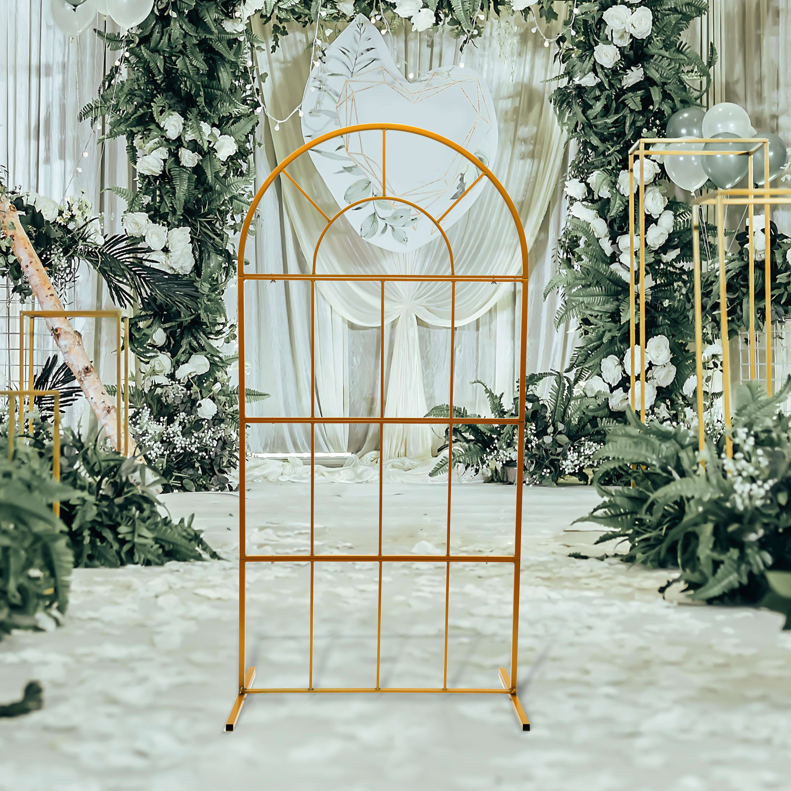 Gold Wedding Arch Stand - Elegant Iron Backdrop for Wedding, Party & Event Decorations - Perfect for DIY Wedding, Anniversary, and Outdoor Ceremony Decor