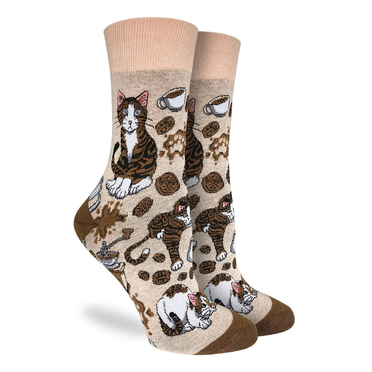 Fun Coffee Cat Socks - Cute & Comfortable Socks for Cat Lovers - Perfect for Gifts, Home Relaxing & Coffee Shop Outfits