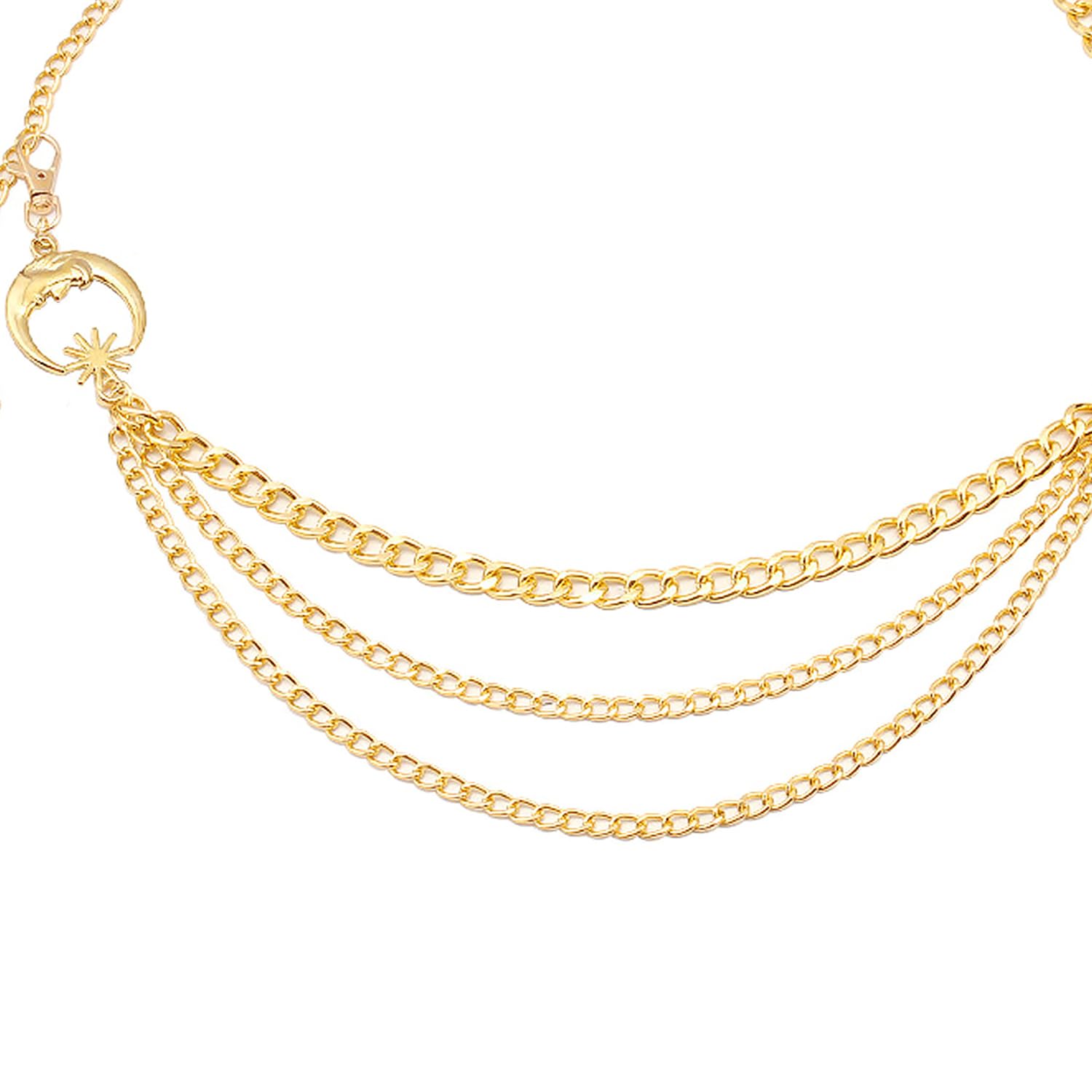 Peora Fashion 3 Layer Belly Chain Waist Jewelry for Women - Elegant Kamarbandh Multilayer Waist Chain Dress Belt for Beach, Party, and Festival Outfits