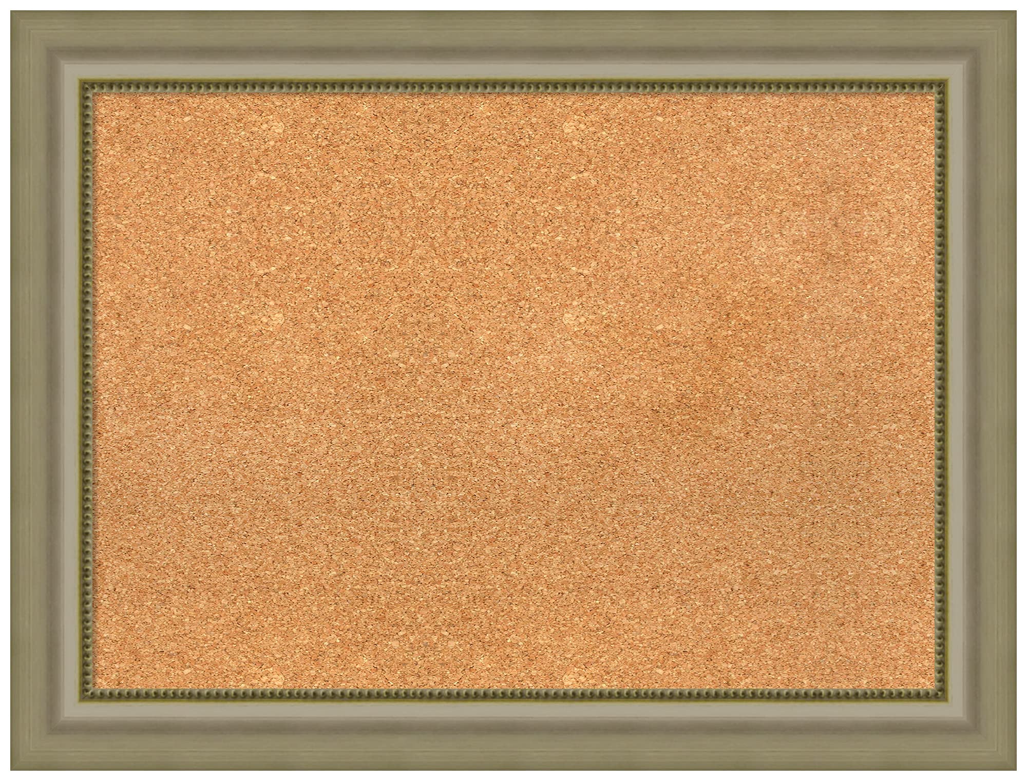 Custom Cork Bulletin Board 33x25 Inches with Vegas Silver Wood Frame - Natural Pin Board for Office, Home & School Organization - Medium Size, Various Custom Options Available - Perfect for Notes, Photos & Reminders