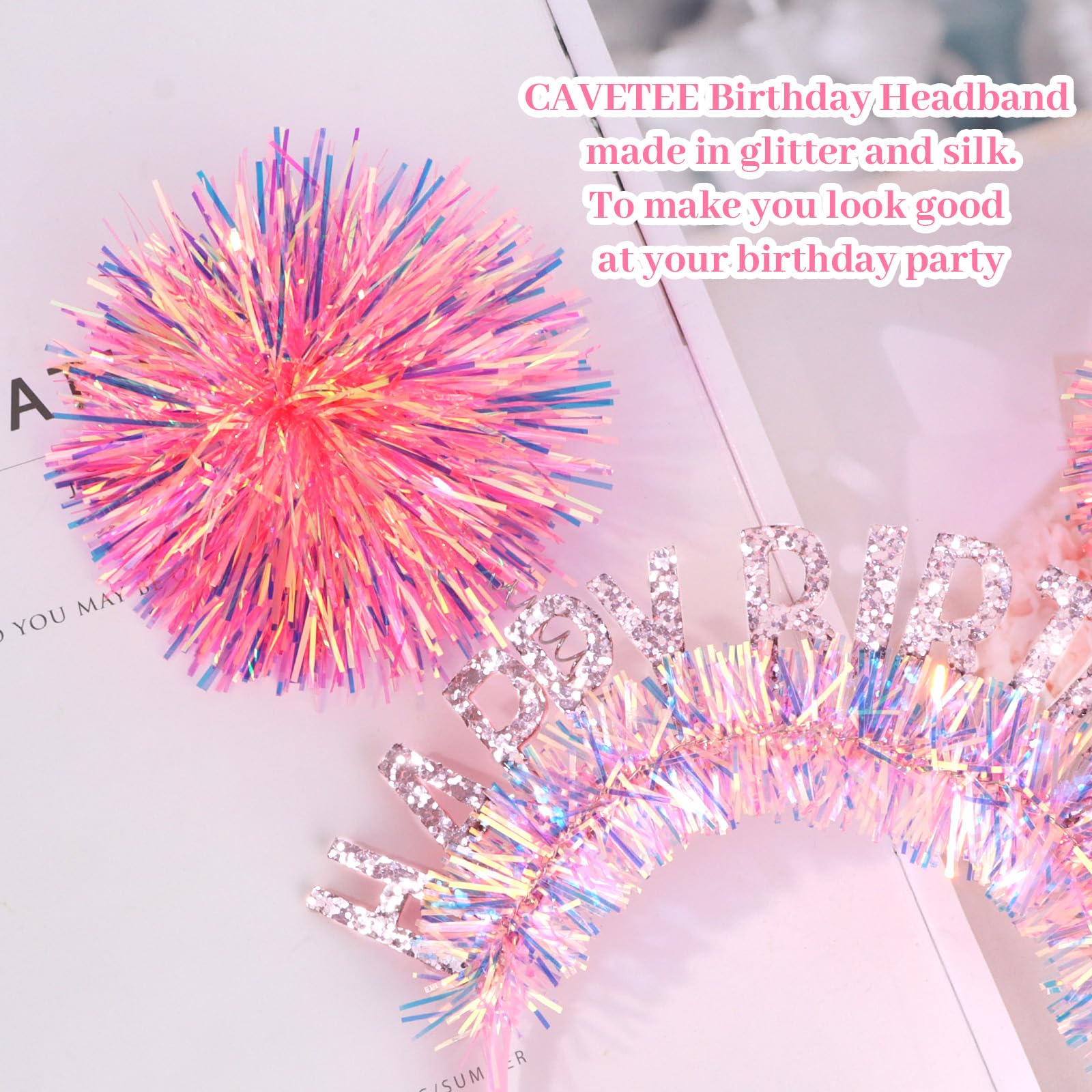 CAVETEE Birthday Crown for Women - Elegant Happy Birthday Headband & Party Decorations - Perfect Birthday Gift for Her - Ideal for Birthday Parties, Bachelorette, Photo Shoots & Celebrations