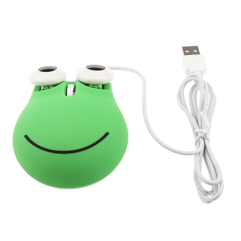 Kesoto Bothyi 3D Cute Cartoon USB Mouse - 1000DPI Optical Gaming Mouse for Laptop, PC, Notebook - Ergonomic Wireless Mouse with High Precision - Green Color - Perfect for Office, Home, Gaming & Travel Use