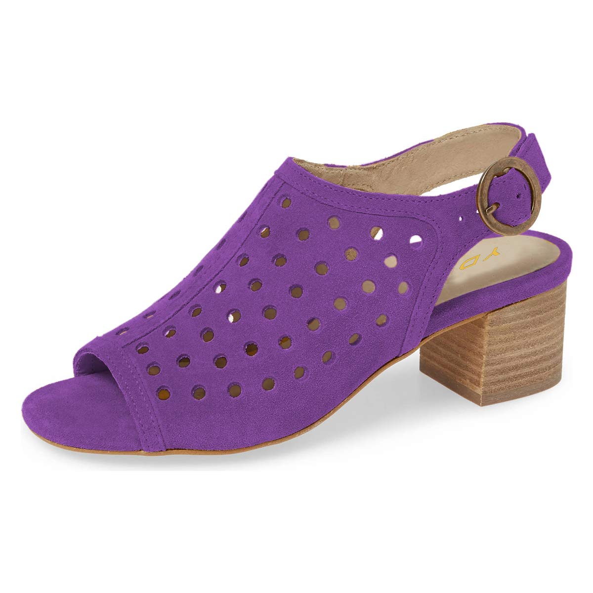YDN Women's Classic Peep Toe Low Heel Pumps - Comfortable Slip-On Slingback Sandals for Office, Work & Professional Occasions
