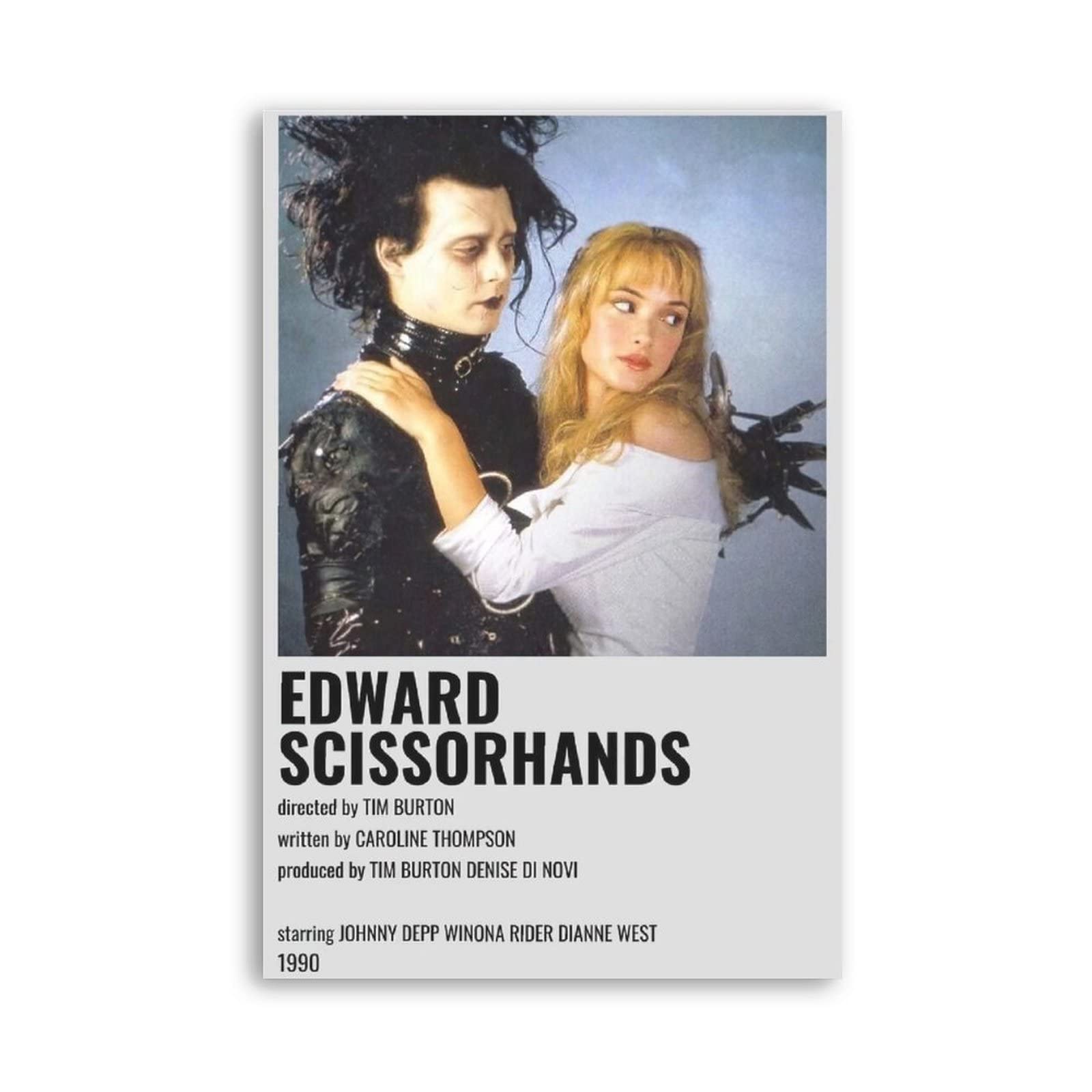 Edward Scissorhands Movie Poster - 12x18 Inch (30x45cm) Unframed Canvas Wall Art - Perfect for Bedroom, Office & Home Decor - Great Gift Idea for Movie Lovers & Film Enthusiasts