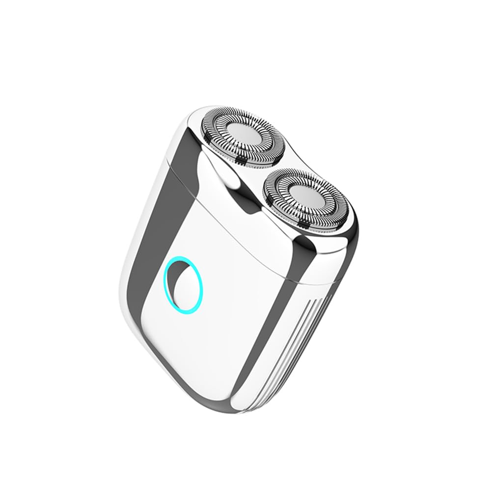Kwak's Mini Shaver - Portable Alloy Electric Razor for Men | Cordless USB-C Rechargeable Trimmer with IPX7 Waterproof | Perfect for Travel, Gym & Business Trips (Silvery)