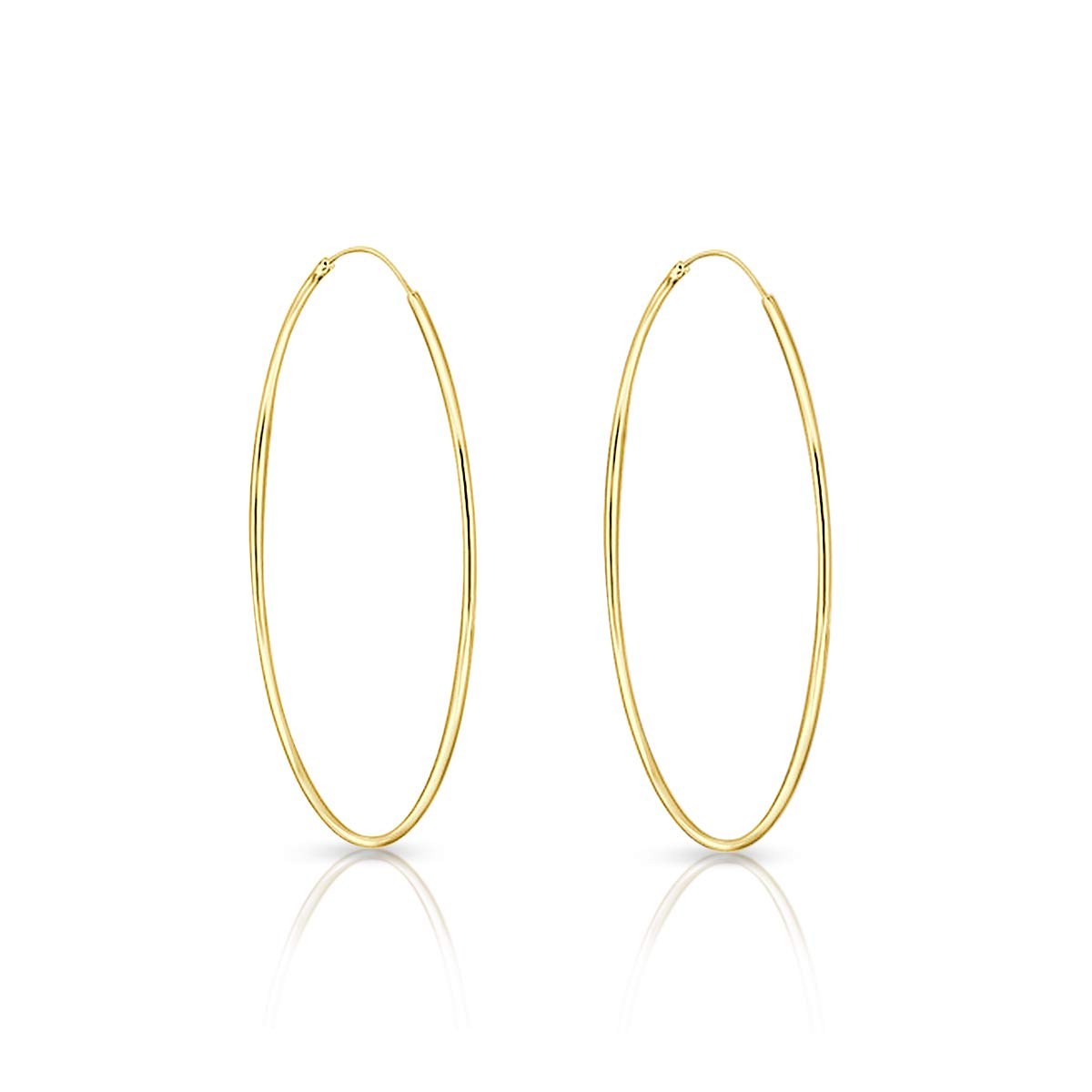 24K Gold Plated 925 Sterling Silver Hoop Earrings for Women - Large & Tiny Hypoallergenic Hoops (8mm-80mm) - Cartilage, Nose & Ear Piercing Jewelry - Perfect for Parties, Weddings & Everyday Wear