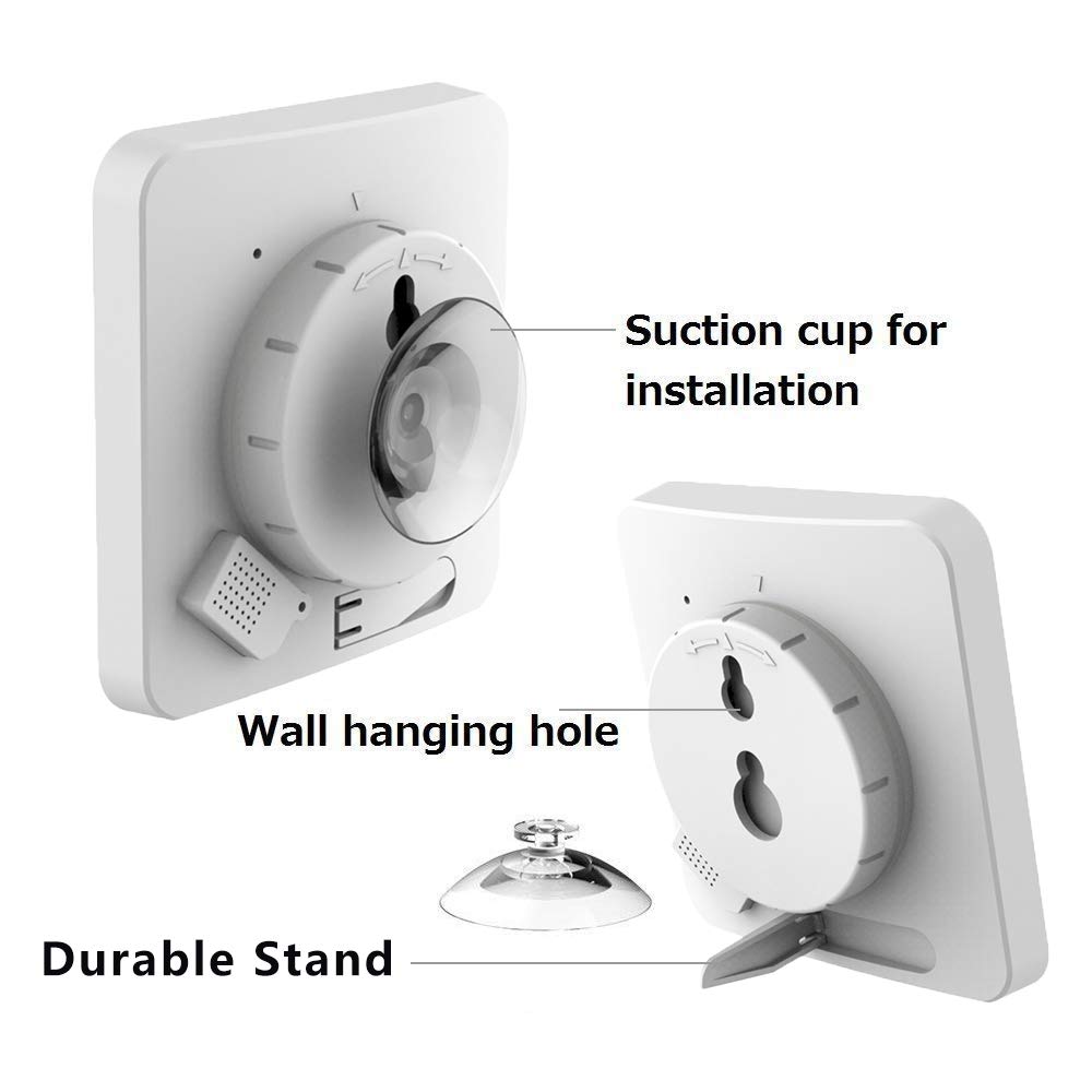 BALDR Digital Bathroom Clocks - 2 Pack Waterproof Shower Clock with Timer, Large LCD Display, Temperature & Humidity Sensor - White Wall Clock for Bathroom, Kitchen, Gym & Spa Use