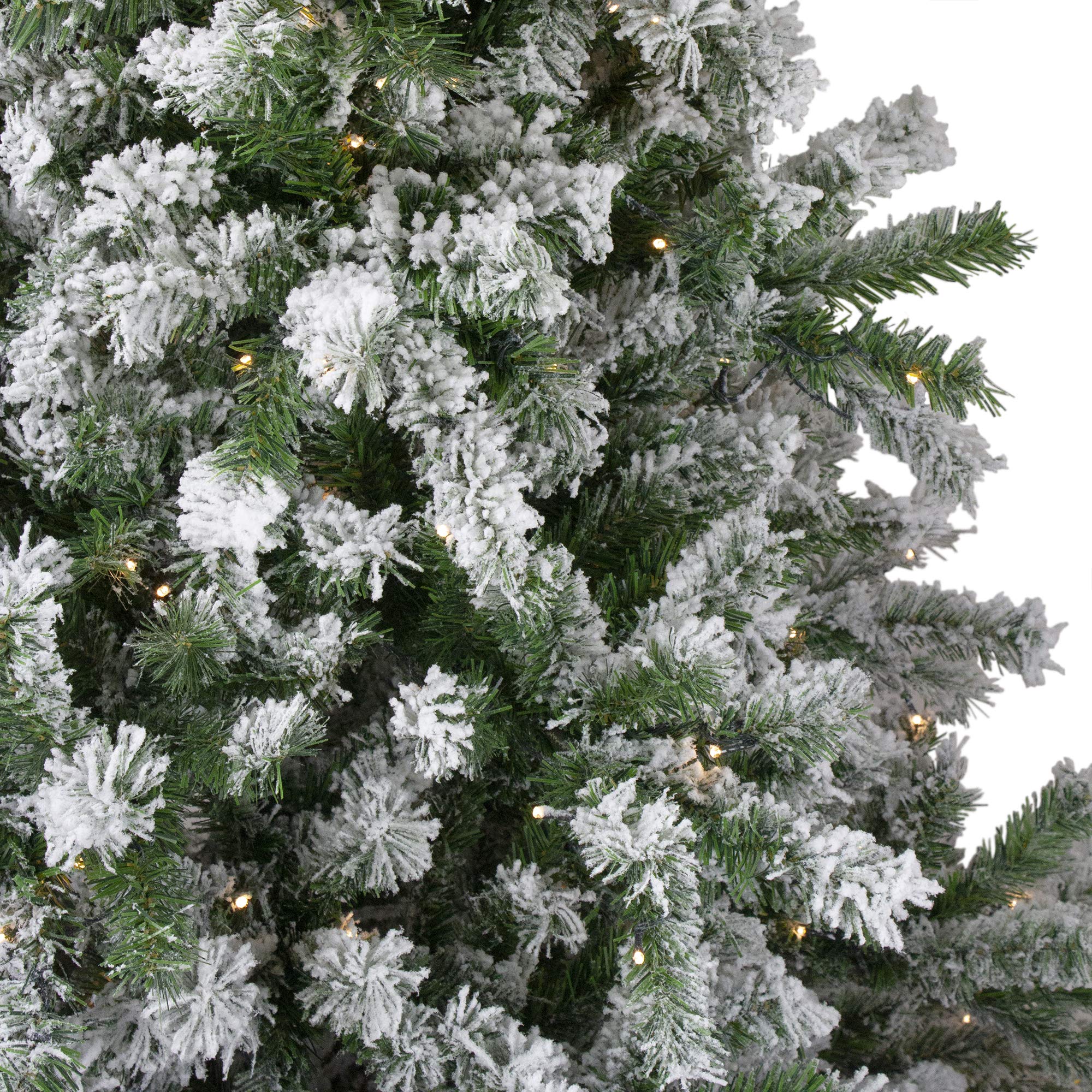 Northlight 7.5' Pre-Lit Flocked Artificial Christmas Tree with Warm White LED Lights | Winter Park Fir Design for Holiday Decor | Perfect for Living Room, Office & Festive Home Decorations