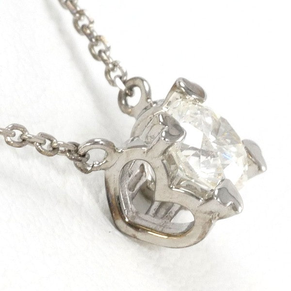 18K White Gold Diamond Necklace - 0.303ct Round Cut Solitaire Pendant for Women | Perfect for Weddings, Anniversaries & Special Occasions