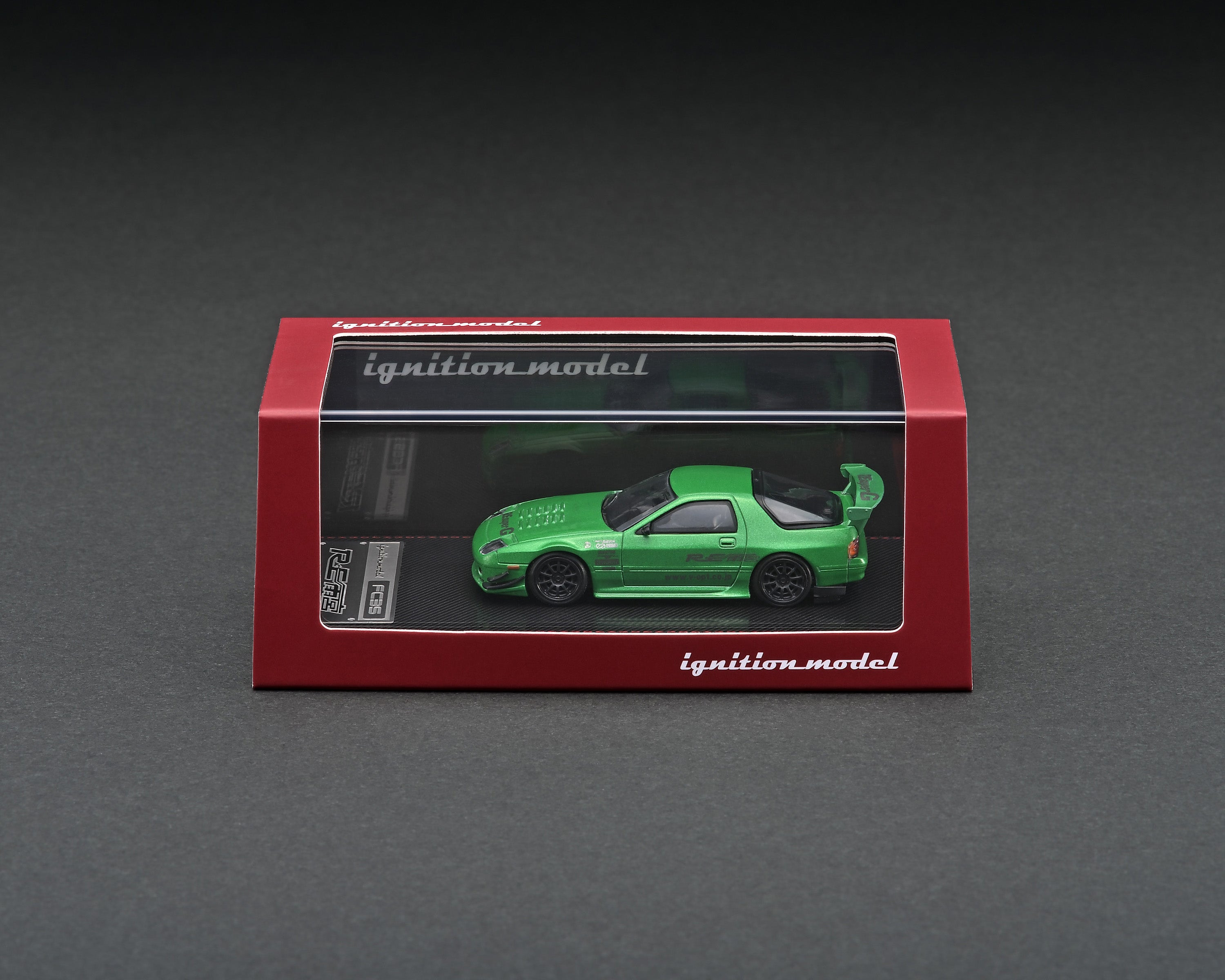 1/64 Scale Mazda RX-7 FC3S RE Amemiya Green Metallic Diecast Model Car - Perfect for Collectors, Display & Racing Enthusiasts