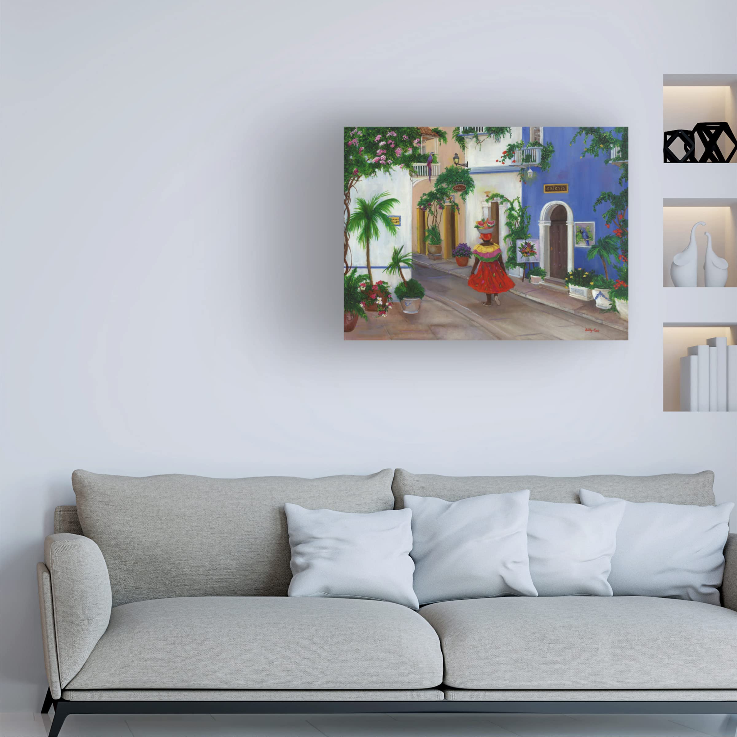 Betty Lou 'Cartegena' Canvas Wall Art Print - Modern Tropical Beach Painting for Living Room, Bedroom & Office Decor | Trademark Fine Art Collection