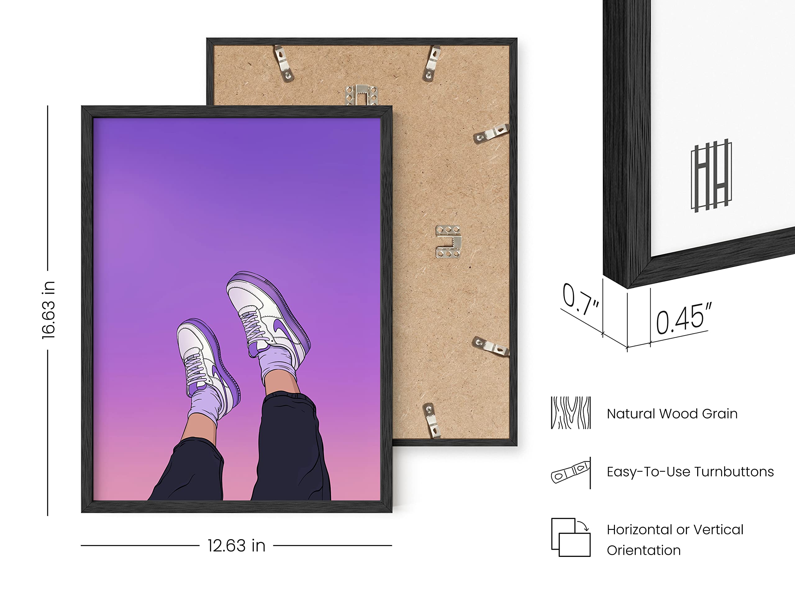 HAUS AND HUES Purple Wall Art - Aesthetic Room Decor, Modern Bedroom Posters, Abstract Purple Wall Decor for Living Room & Office (12x16 Inches, Black Frame) - Perfect for Home Decor, Gift Ideas & Interior Design