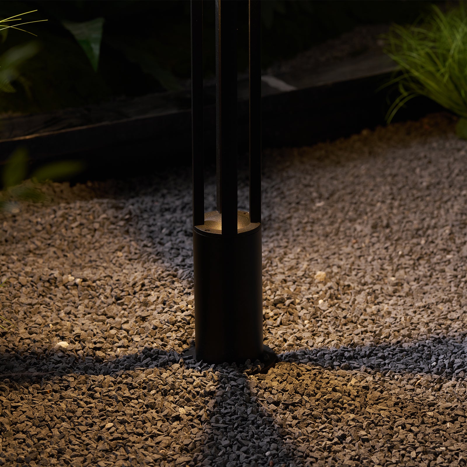 Solar Powered Black Cylindrical Outdoor Garden Lights - Waterproof LED Landscape Lighting for Patio, Yard, Pathway & Backyard Decor