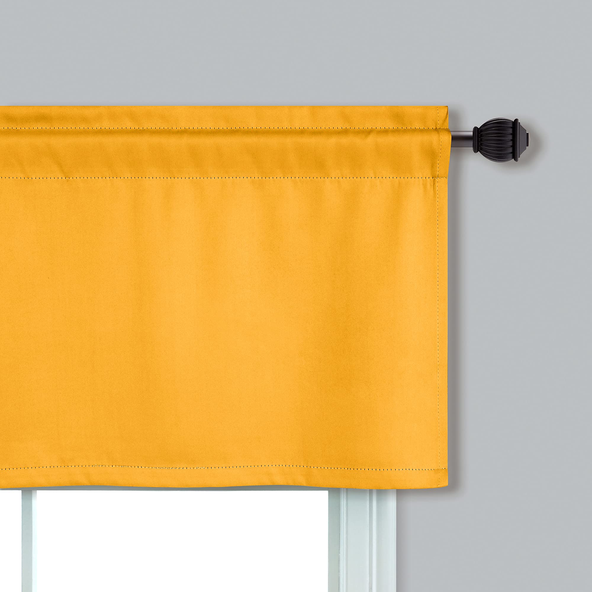 Mustard Yellow Rod Pocket Window Valances - 36x16 Inches for Kitchen, Bathroom & Living Room - Perfect for Home Decor & Room Refresh