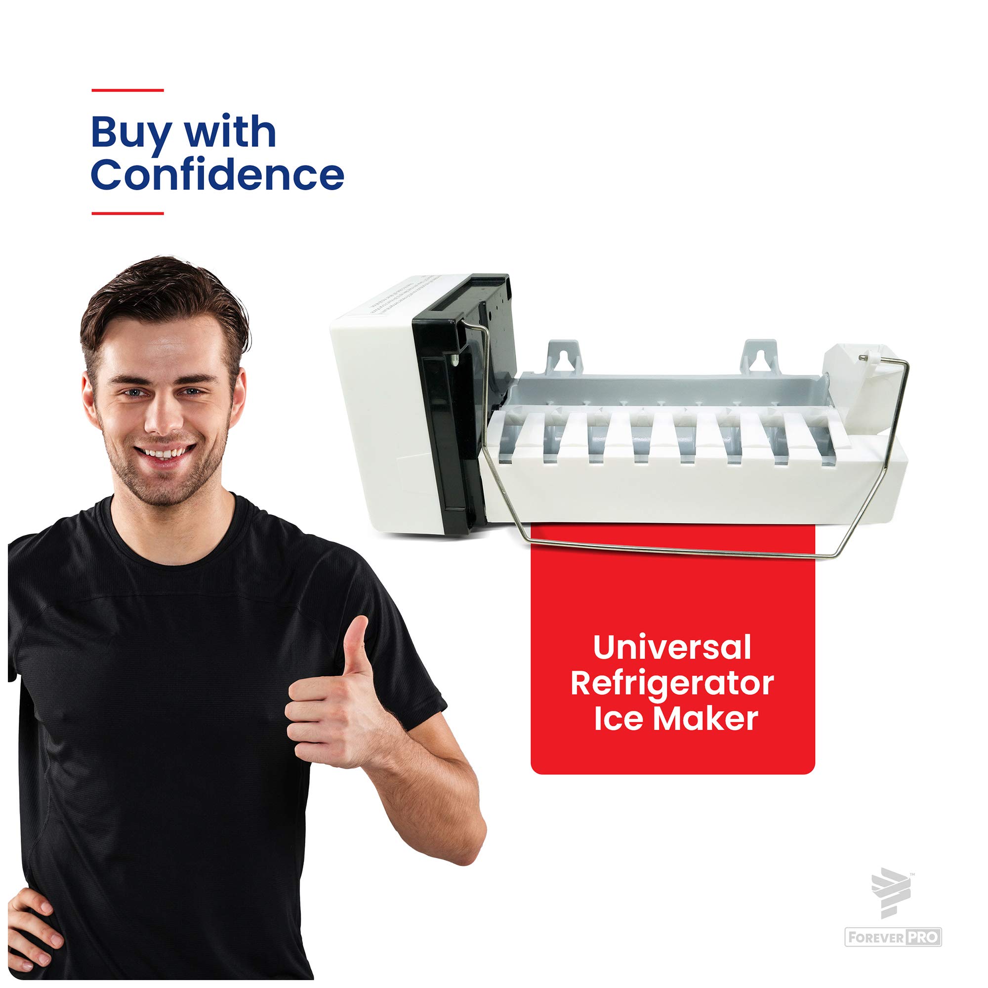ForeverPRO 5303918277 Replacement Icemaker Compatible with Frigidaire Refrigerator Models 218226700, 218699501, 218713500, 240352401 - Perfect for Kitchen Upgrades & DIY Appliance Repairs