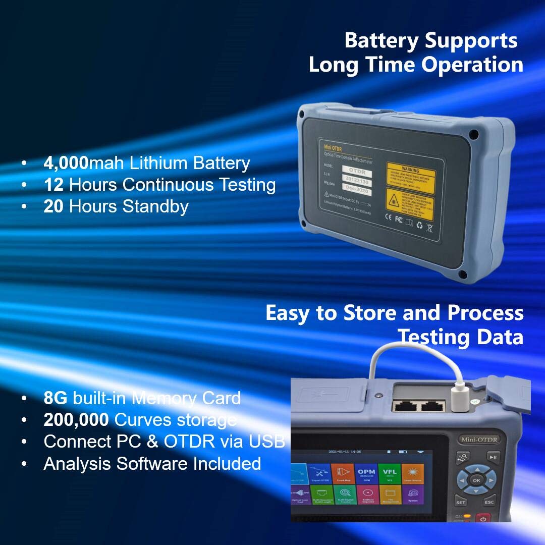 Professional OTDR Tester 1310/1550nm 26/24dB 100km with 4.3