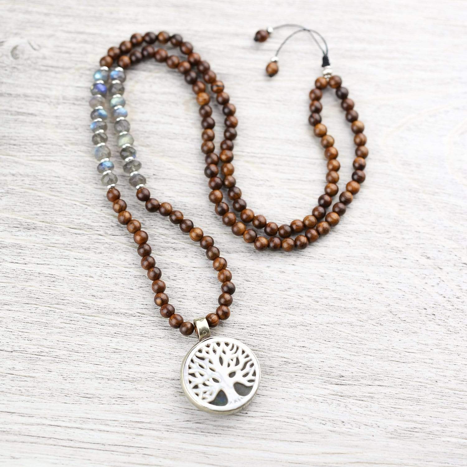 Tree of Life Healing Mala Beads - 108 Natural Gemstone Prayer Necklace for Meditation, Yoga & Spiritual Protection - Perfect for Mindfulness, Stress Relief & Positive Energy