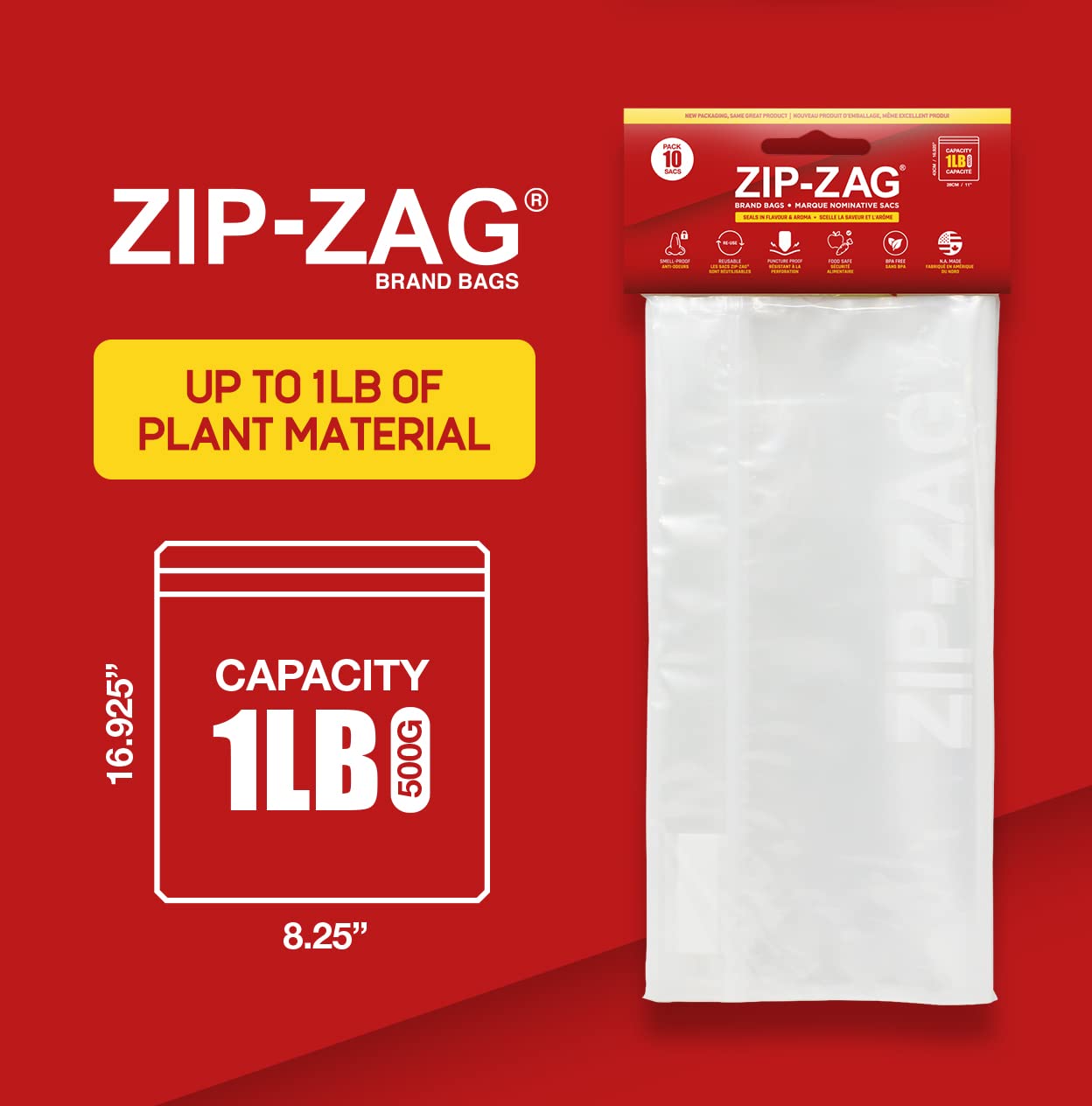 100 Pack 1 LB Zip Lock Bags (16.93