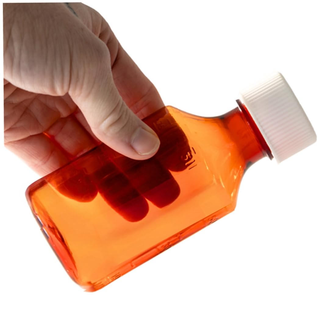 Child Resistant 4oz Amber Plastic Prescription Bottles (10 Pack) - Light-Sensitive Pharmacy Containers with Safety Lids for Liquid Medicine Storage & Dispensing - Perfect for Home Pharmacy, Essential Oils, CBD Tinctures and Herbal Supplements
