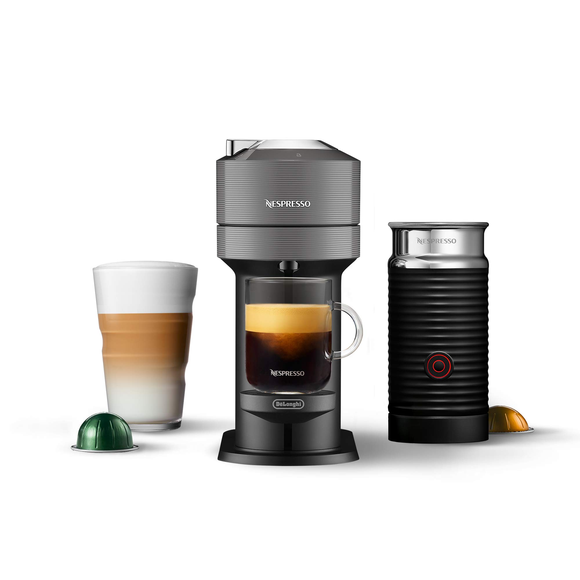 De'Longhi Nespresso Vertuo Next Coffee & Espresso Machine with Milk Frother - Dark Grey | Perfect for Home & Office Brewing, Barista-Style Drinks & Entertaining Guests