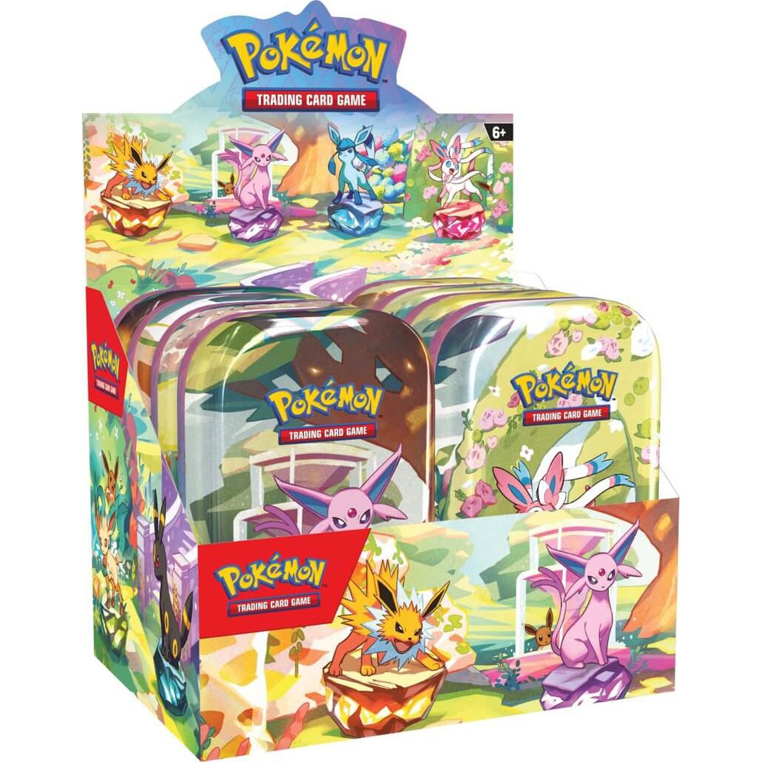 KLUB Pokemon TCG: Scarlet & Violet Prismatic Evolution Mini Tin - Collectible Trading Cards for Battles & Display | Perfect for Gamers, Collectors & Gift Giving
