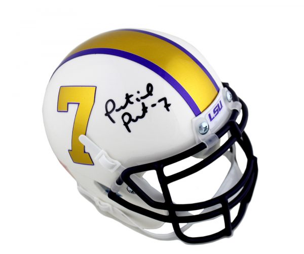 Patrick Peterson Autographed LSU Tigers Schutt Mini White Helmet - Authentic Signed Collectible Football Memorabilia for Fans, Display, and Gifts