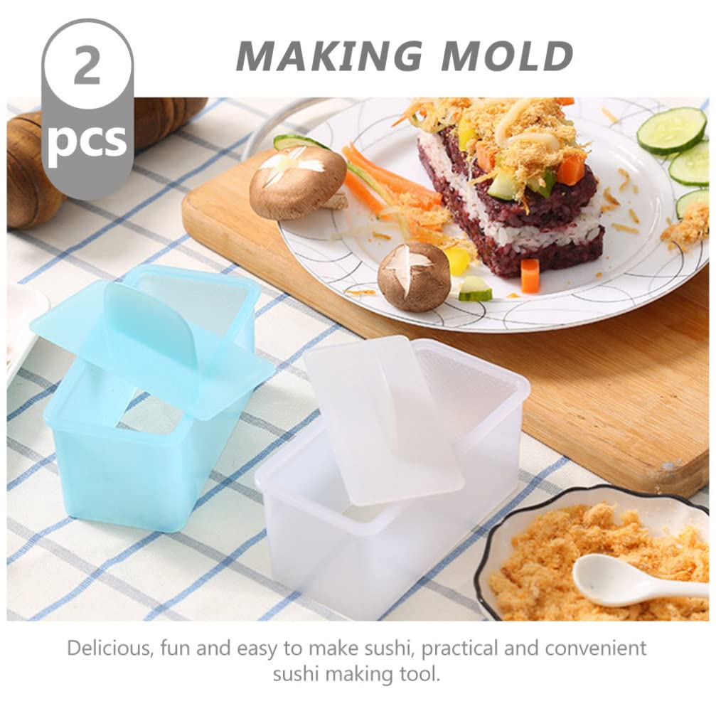 Japanese Rice DIY Kit - 2Pcs Non-Stick Musubi Maker Press with Small Rice Paddle - Onigiri Sushi Making Kit for Home, Picnics & Parties - Easy Rice Ball Mold for Bento Box & Lunch Prep