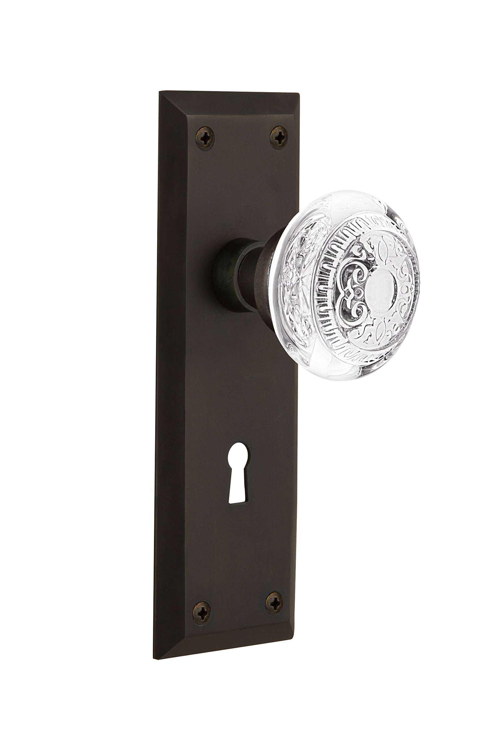 Nostalgic Warehouse 751668 New York Interior Mortise Door Knob, 2.25 Inch, Oil-Rubbed Bronze Finish - Perfect for Vintage Style Home Decor & Interior Doors
