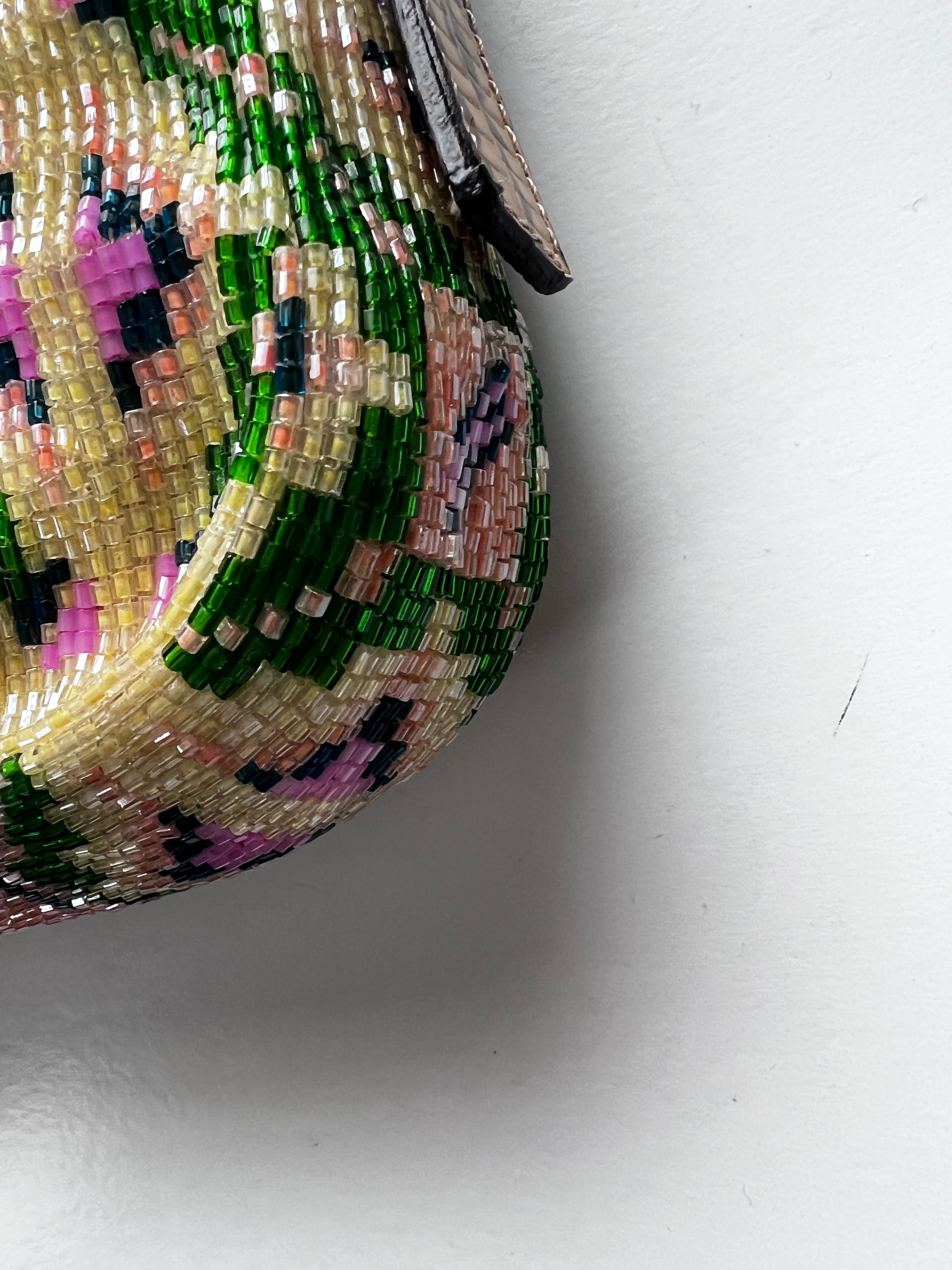 Fendi Pink and Green Beaded Baguette Bag - Stylish Designer Shoulder Purse for Women | Perfect for Parties, Weddings & Evening Events
