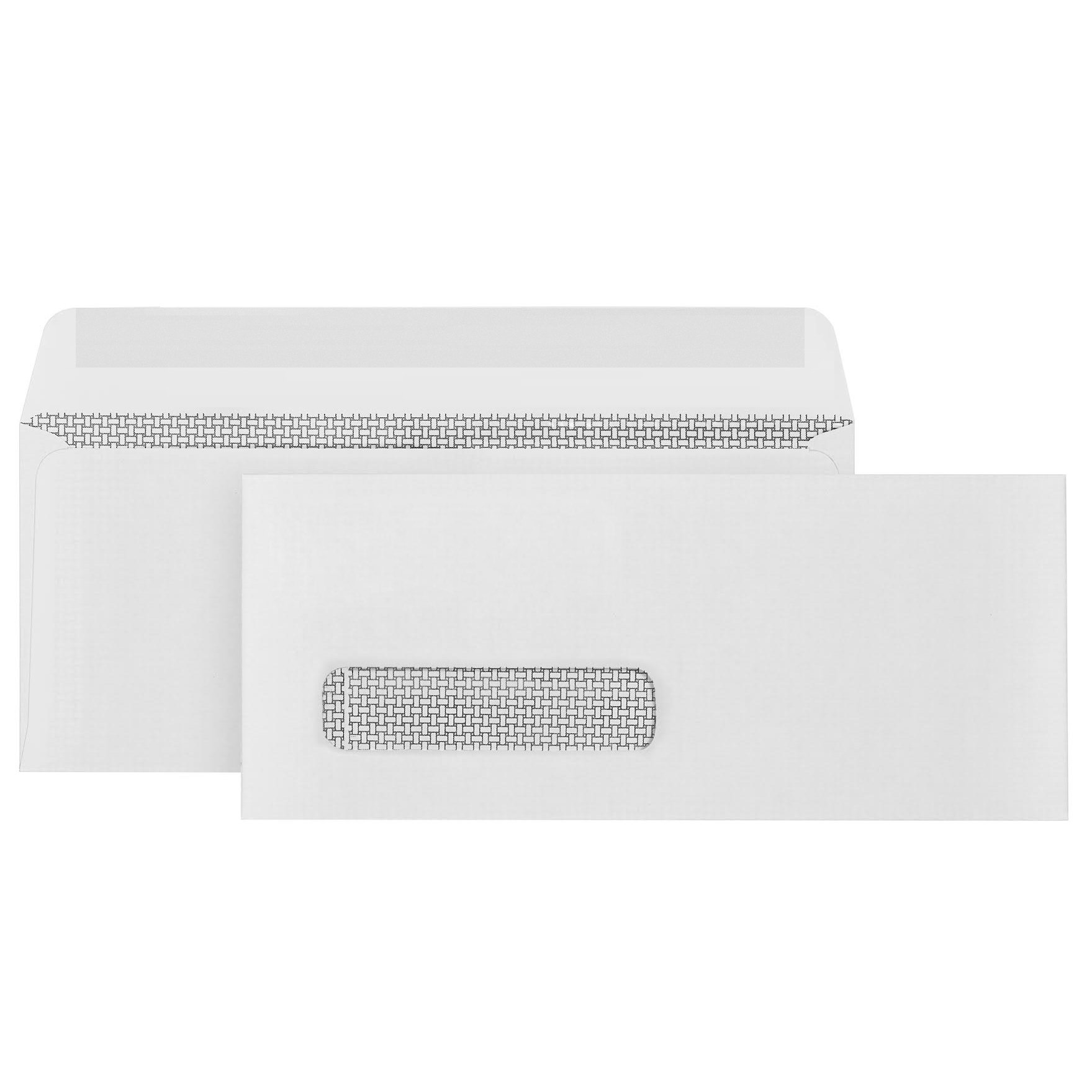 500#9 Single Window Security Envelopes with Thick Gummed Seal - Secure Mailing for Payroll Checks, QuickBooks Invoices, Business Statements & Return Mail (3 7/8