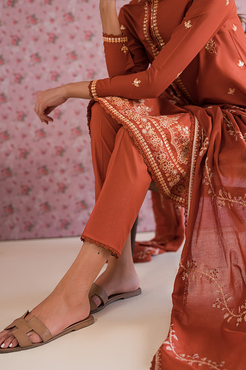 MISTY MELLOW 3-Piece Embroidered Lawn Suit for Women - Floral Design Summer Outfit for Casual Wear, Parties & Special Occasions