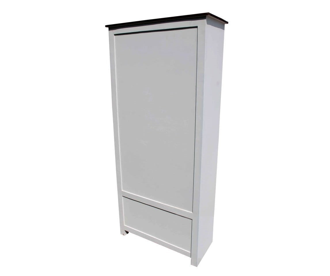 French Blanc Wooden Display Cabinet - Elegant Wooden Display Case for Home Decor, Living Room & Dining Room Storage - Perfect for Showcasing China, Collectibles & Antiques