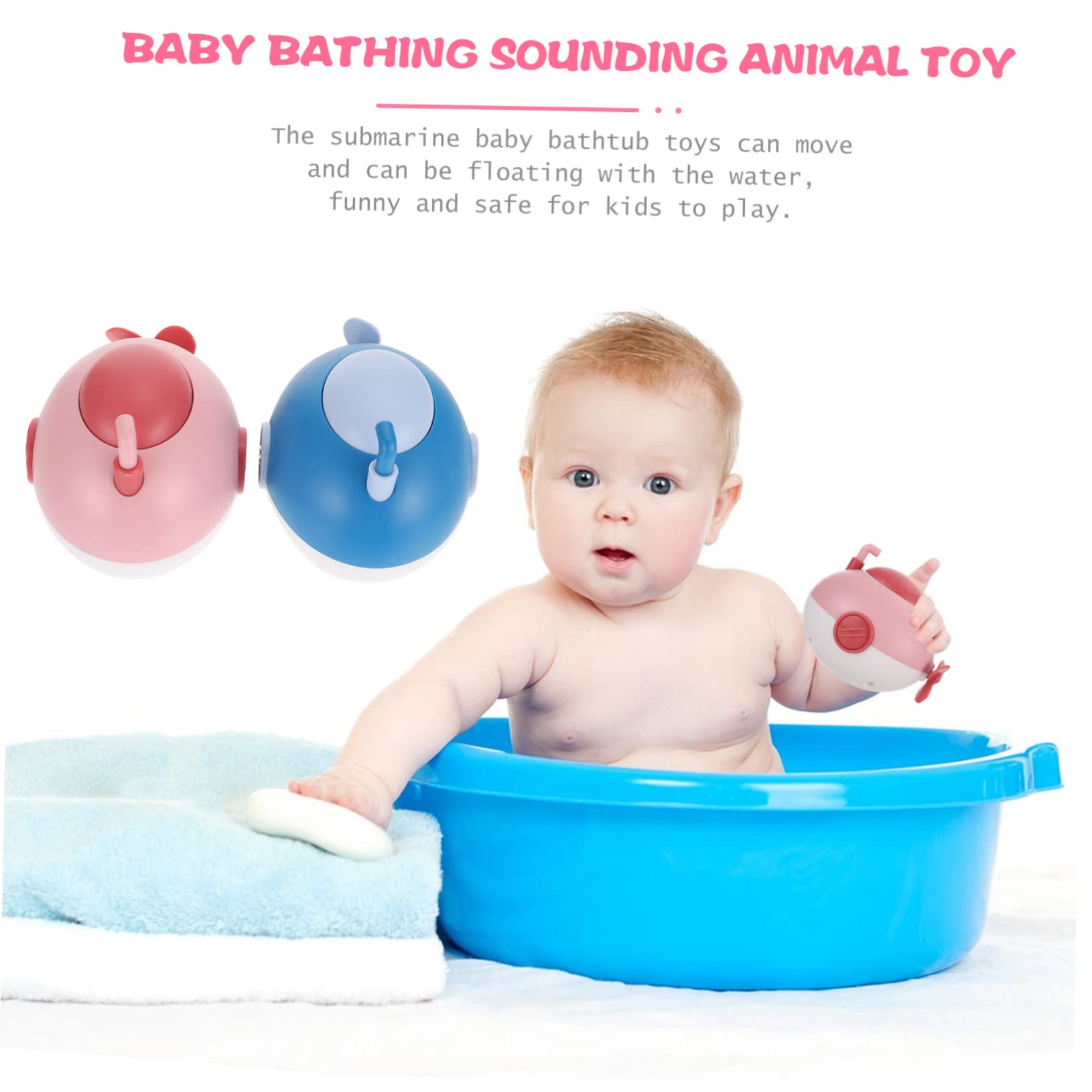 HEMOTON 8-Piece Underwater Bath Toy Set - Fun Submarine & Animal Bath Toys for Kids, Non-Toxic ABS Plastic, Perfect for Bathtime Play & Sensory Development