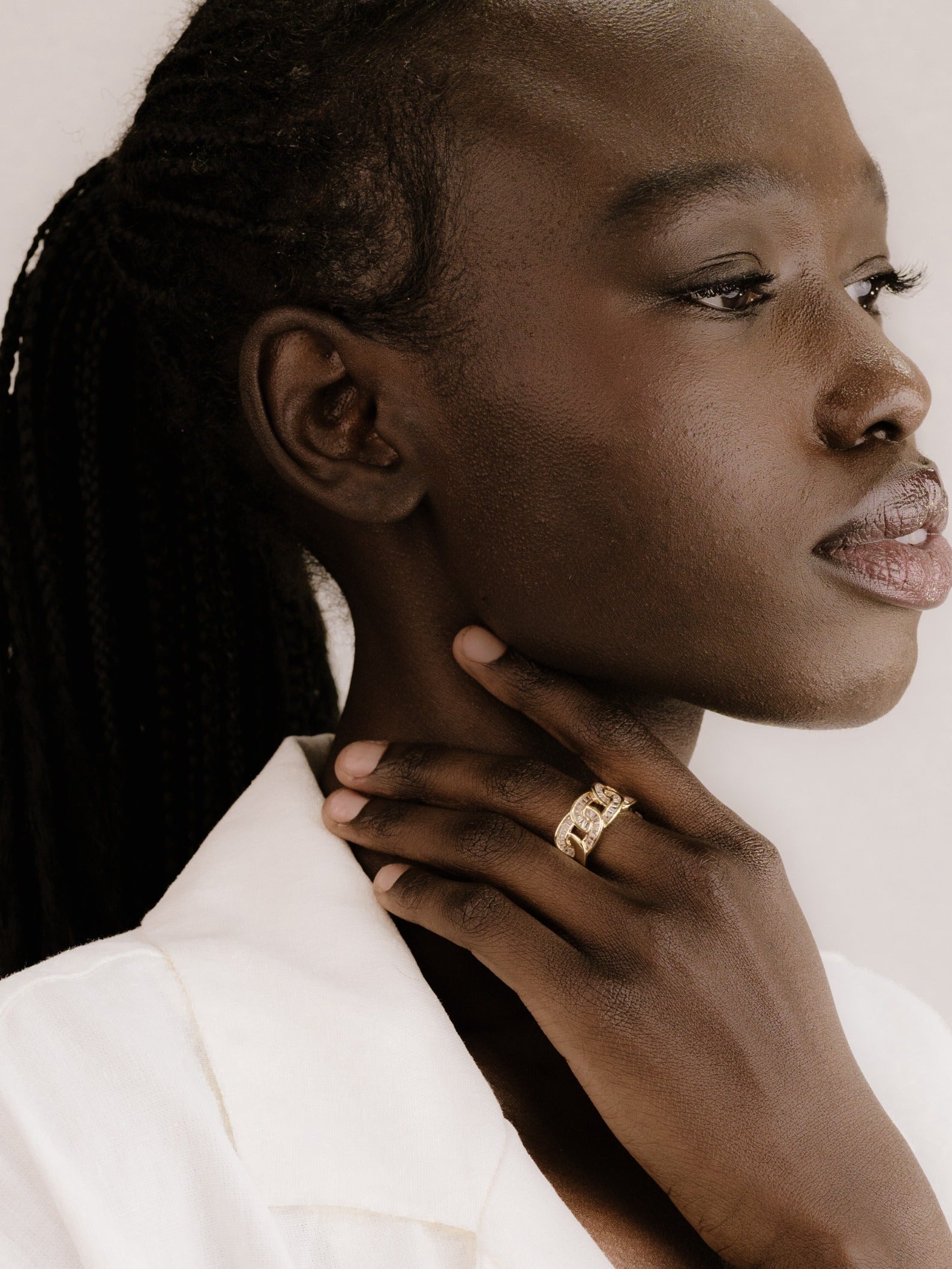 Adjustable Crystal Link Ring - Elegant & Stylish Jewelry for Women | Perfect for Parties, Weddings & Everyday Wear